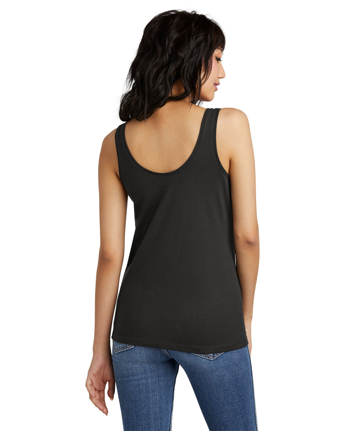 District DT154 Women's Perfect Blend CVC V-Neck Tank view 2