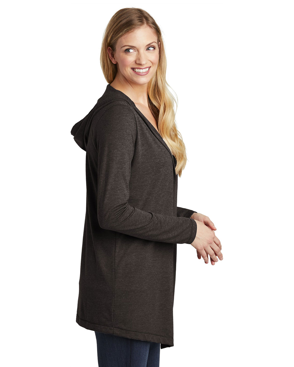 District DT156 Women's Perfect Tri Hooded Cardigan view 3