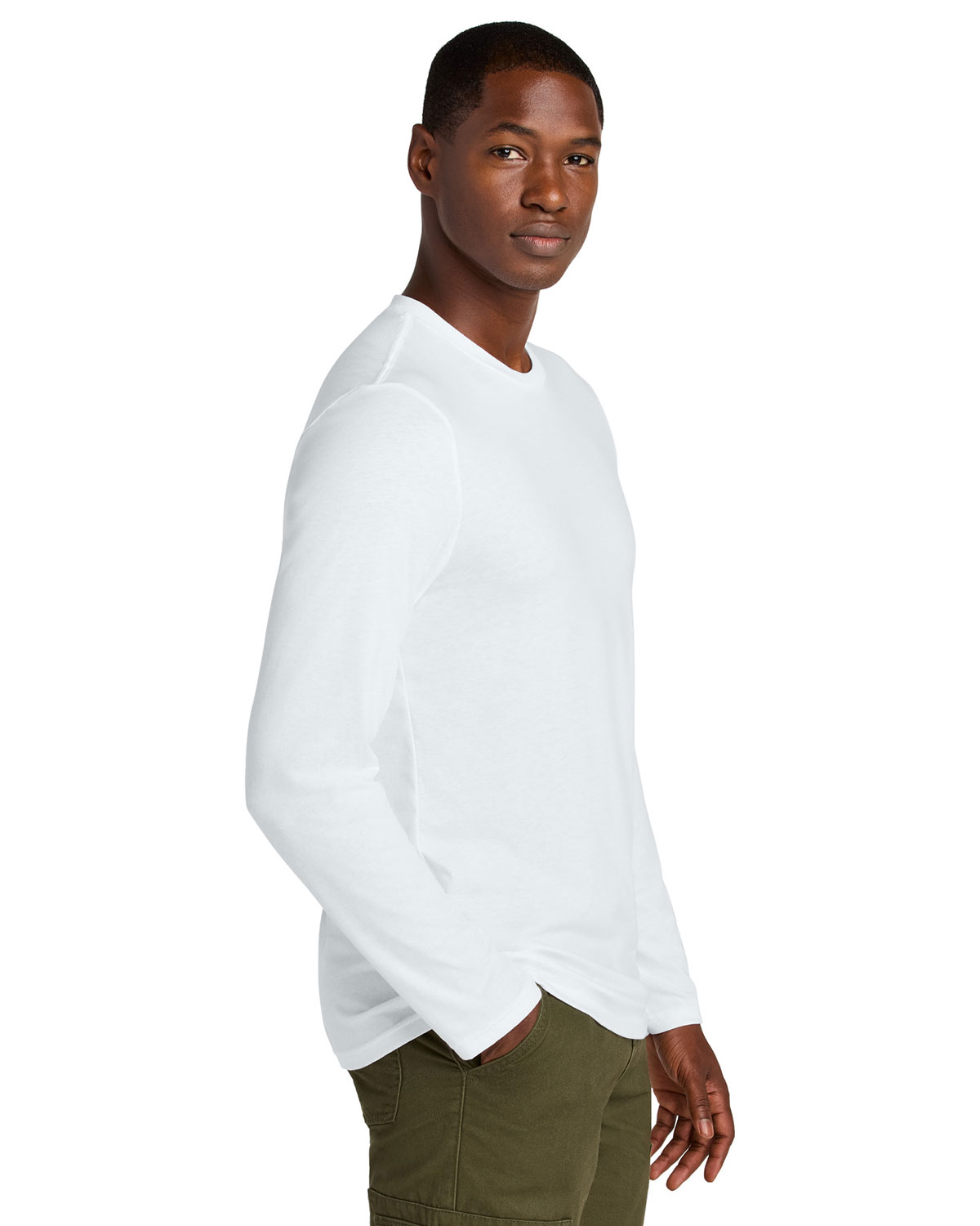 District DT185 Perfect Weight CVC Long Sleeve Tee view 3