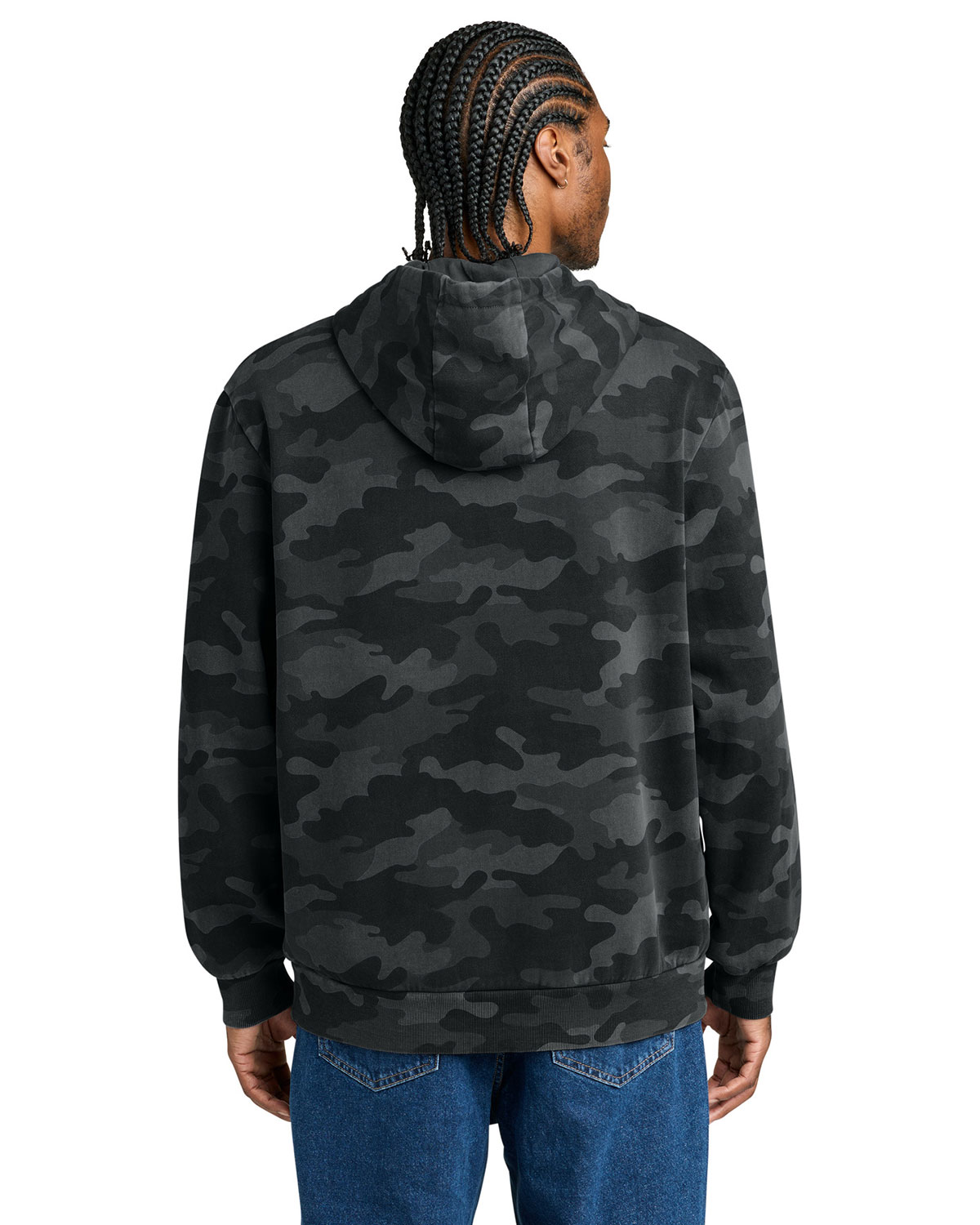 District DT2200C Wash Camo Fleece Hoodie view 2