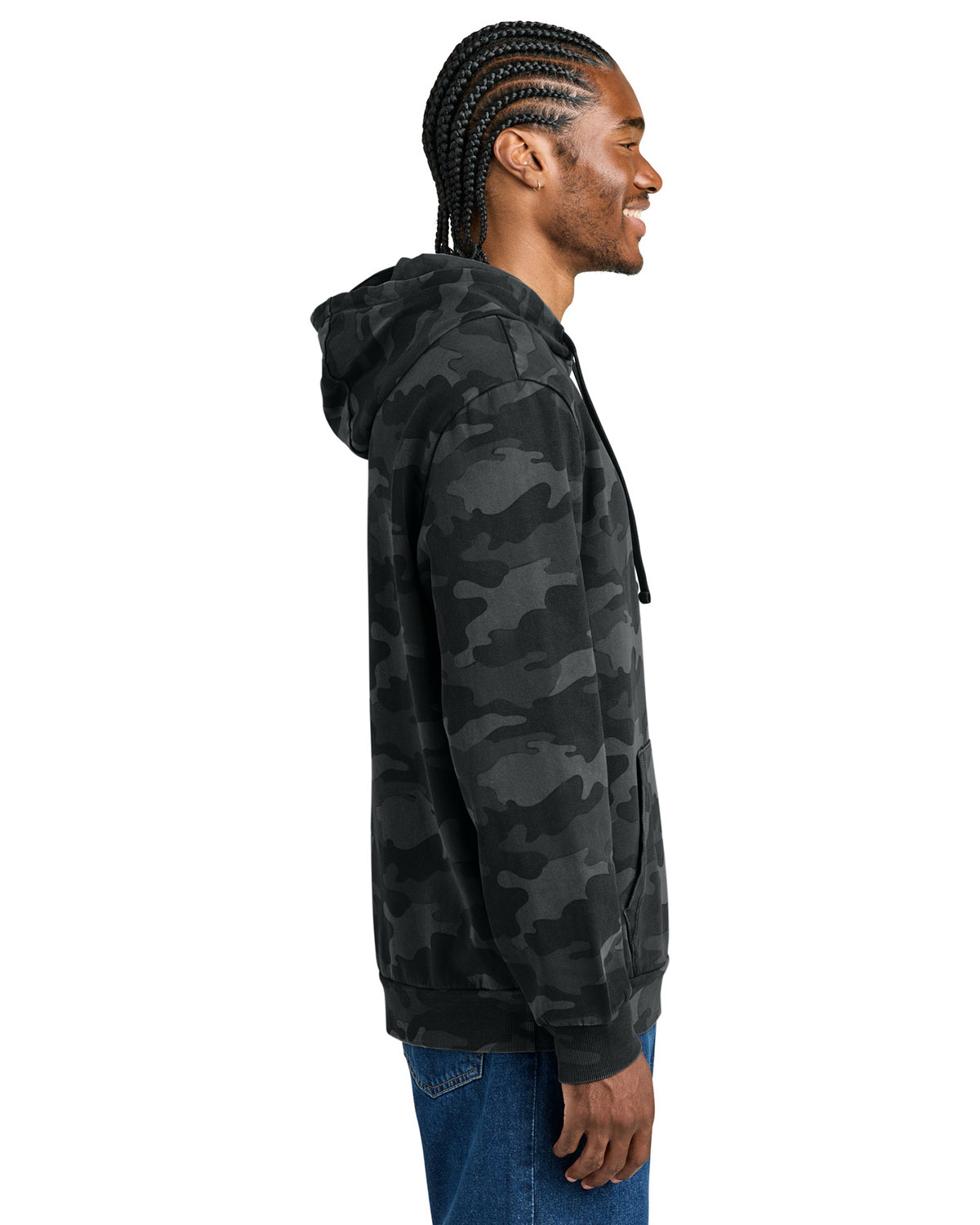 District DT2200C Wash Camo Fleece Hoodie view 3