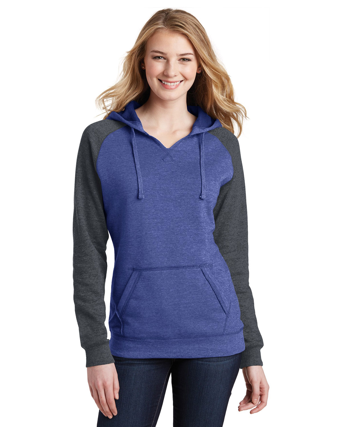 District DT296 Women's Lightweight Fleece Raglan Hoodie