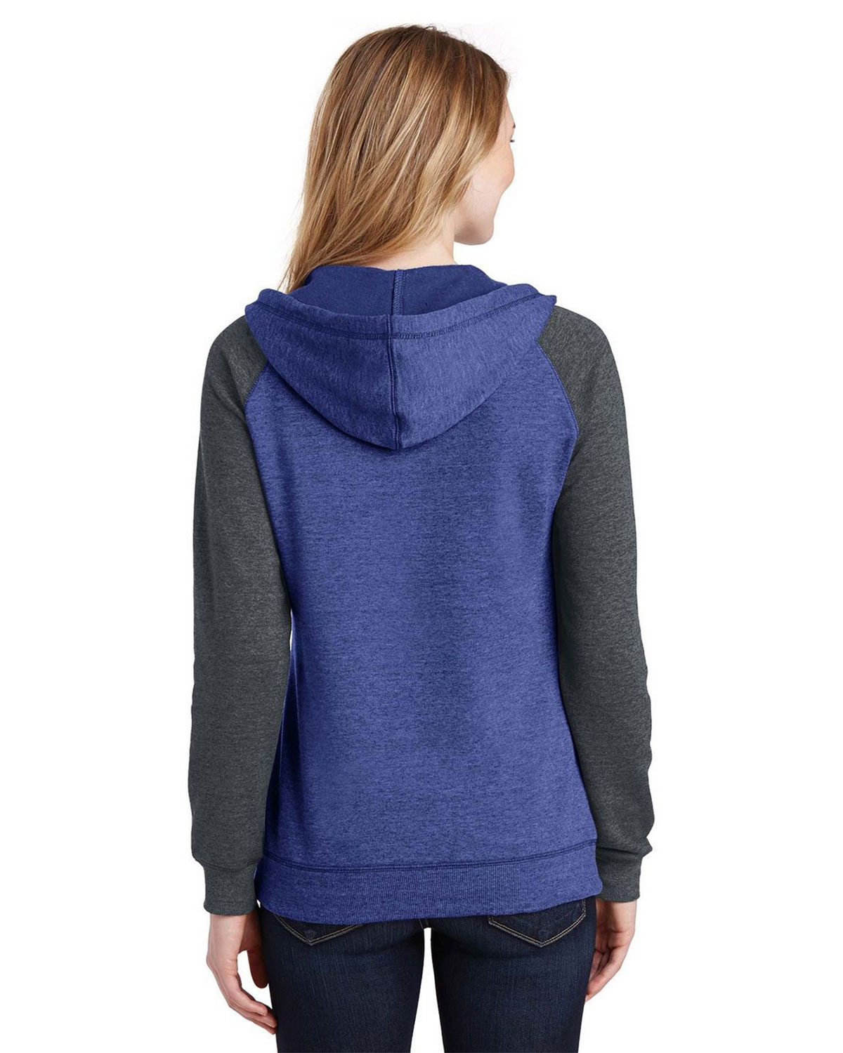 District DT296 Women's Lightweight Fleece Raglan Hoodie view 2