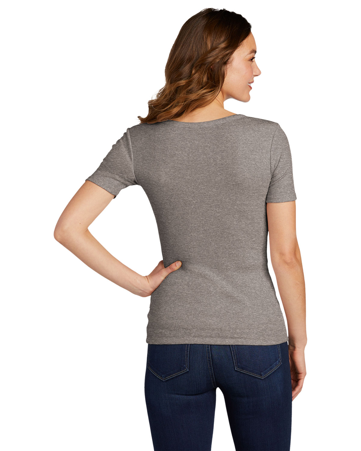 District DT6020 Women's V.I.T. Rib Scoop Neck Tee view 2