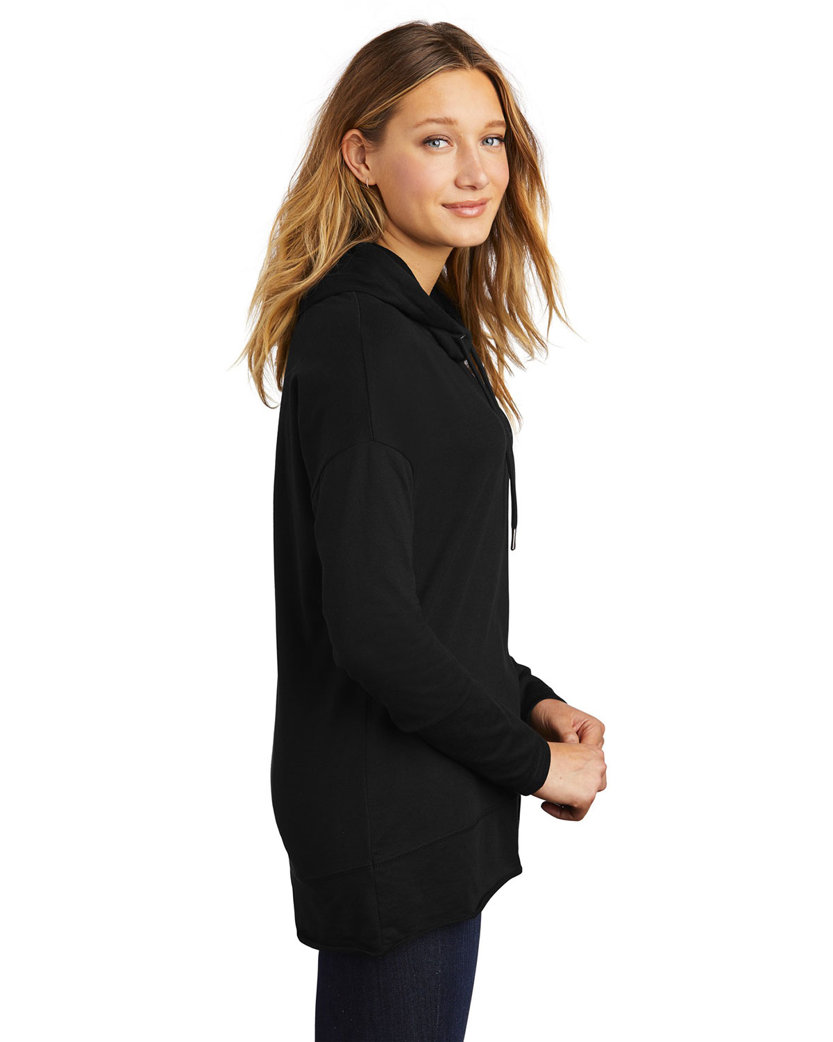 District DT671 Women's Featherweight French Terry Hoodie view 3