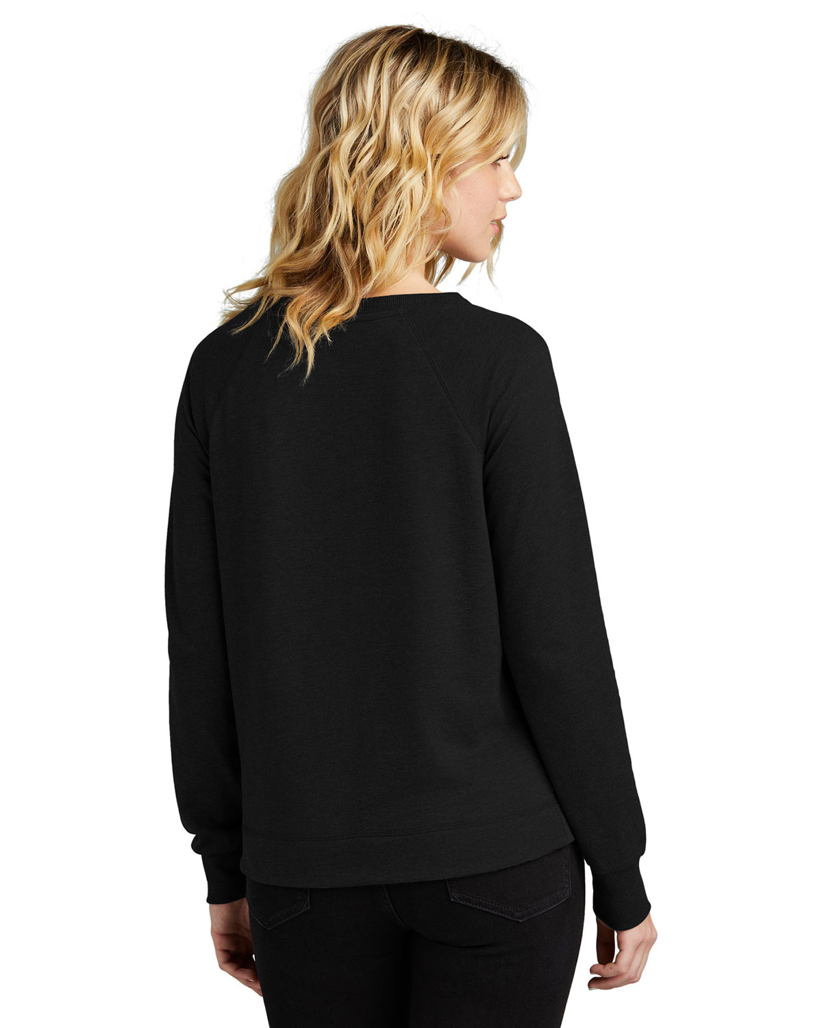District DT672 Women's Featherweight French Terry Long Sleeve Crewneck view 2