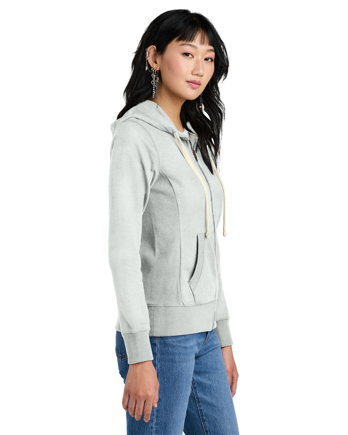 District DT8103 Women's Re-Fleece Full-Zip Hoodie view 3