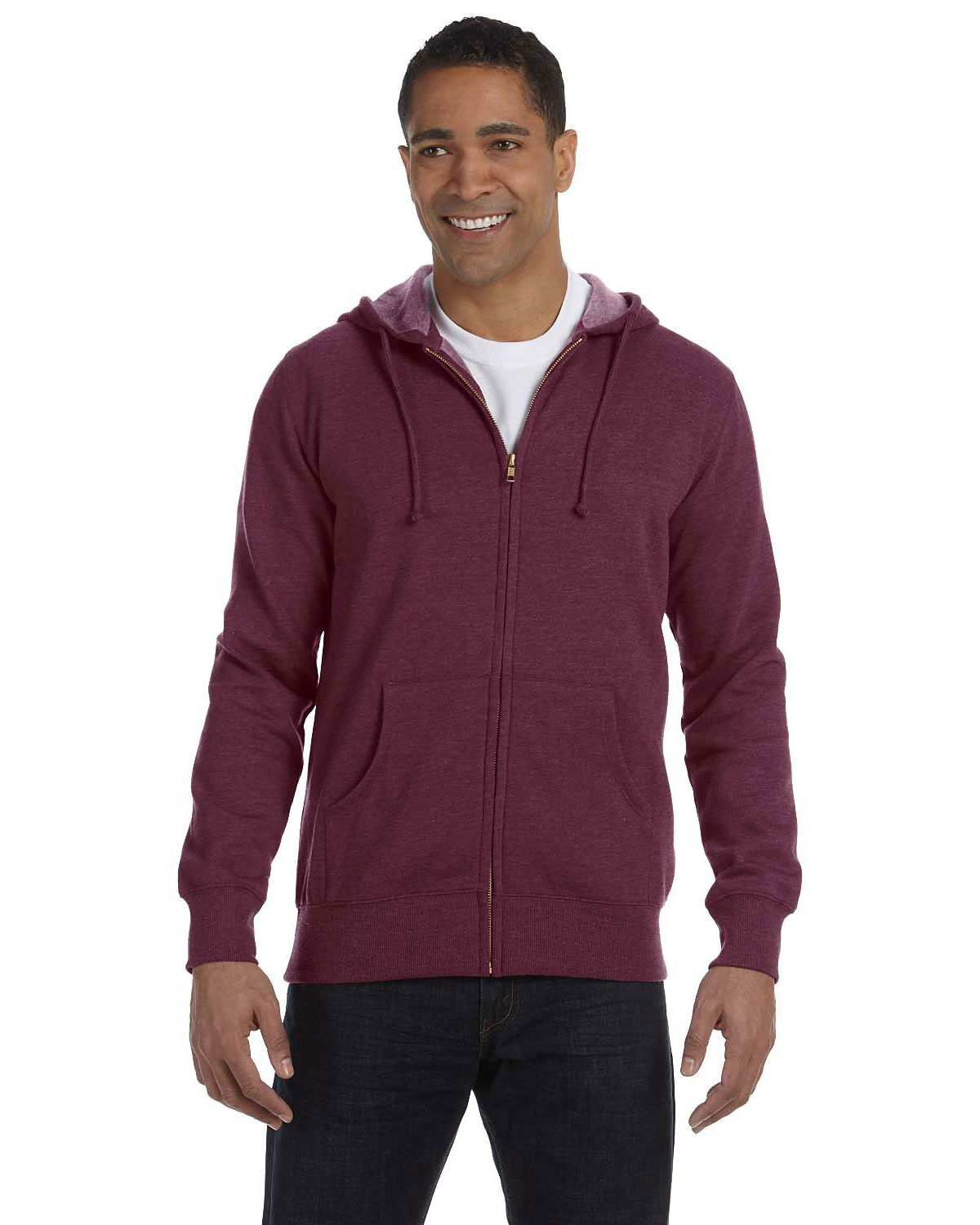 econscious EC5680 Unisex Heathered Full-Zip Hooded Sweatshirt