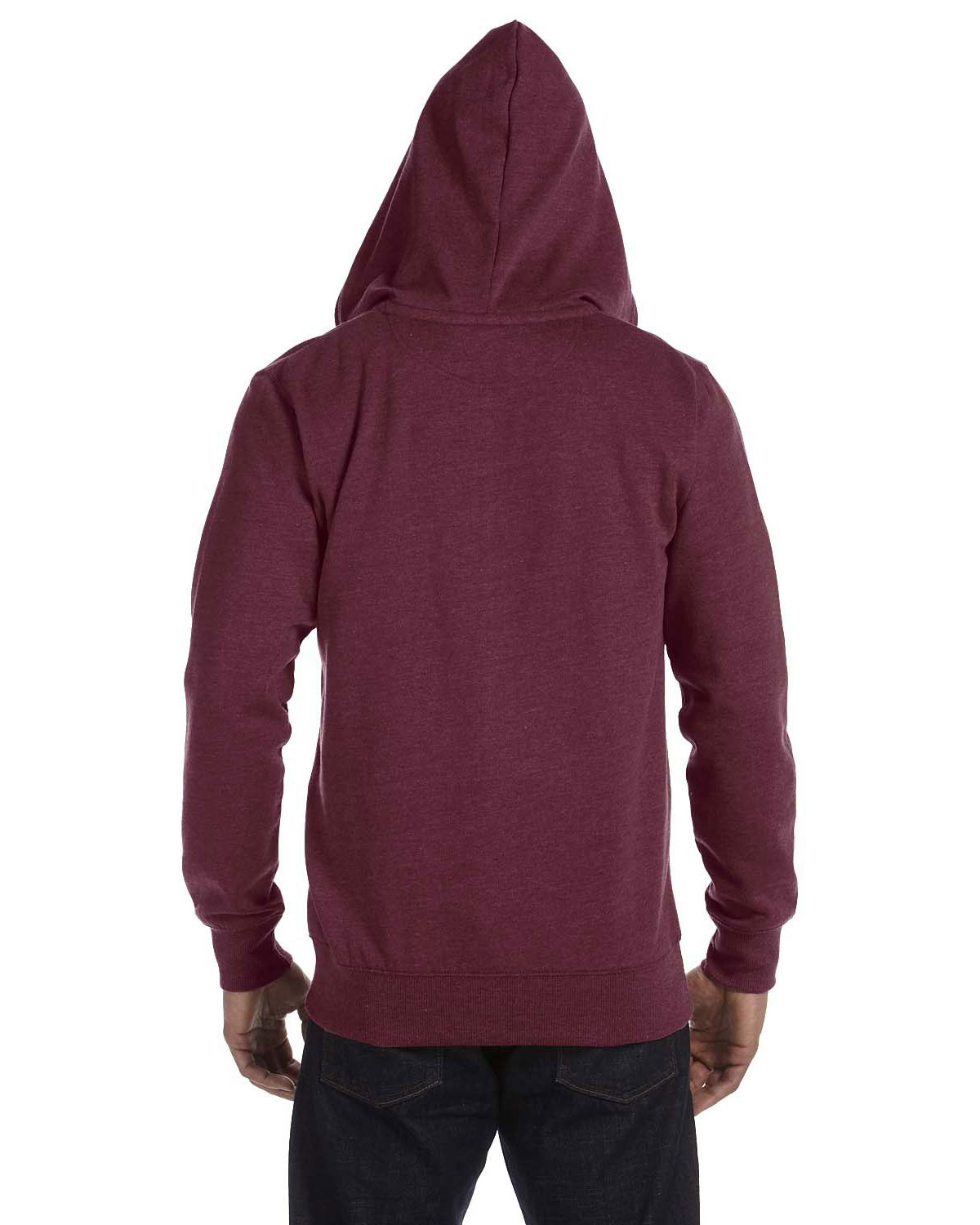 econscious EC5680 Unisex Heathered Full-Zip Hooded Sweatshirt view 2