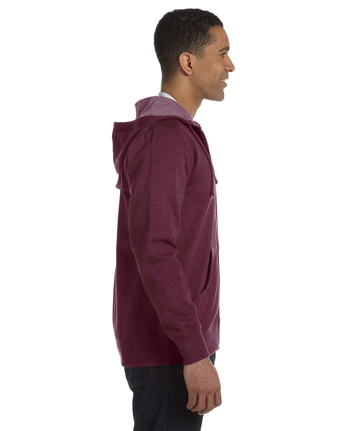 econscious EC5680 Unisex Heathered Full-Zip Hooded Sweatshirt view 3