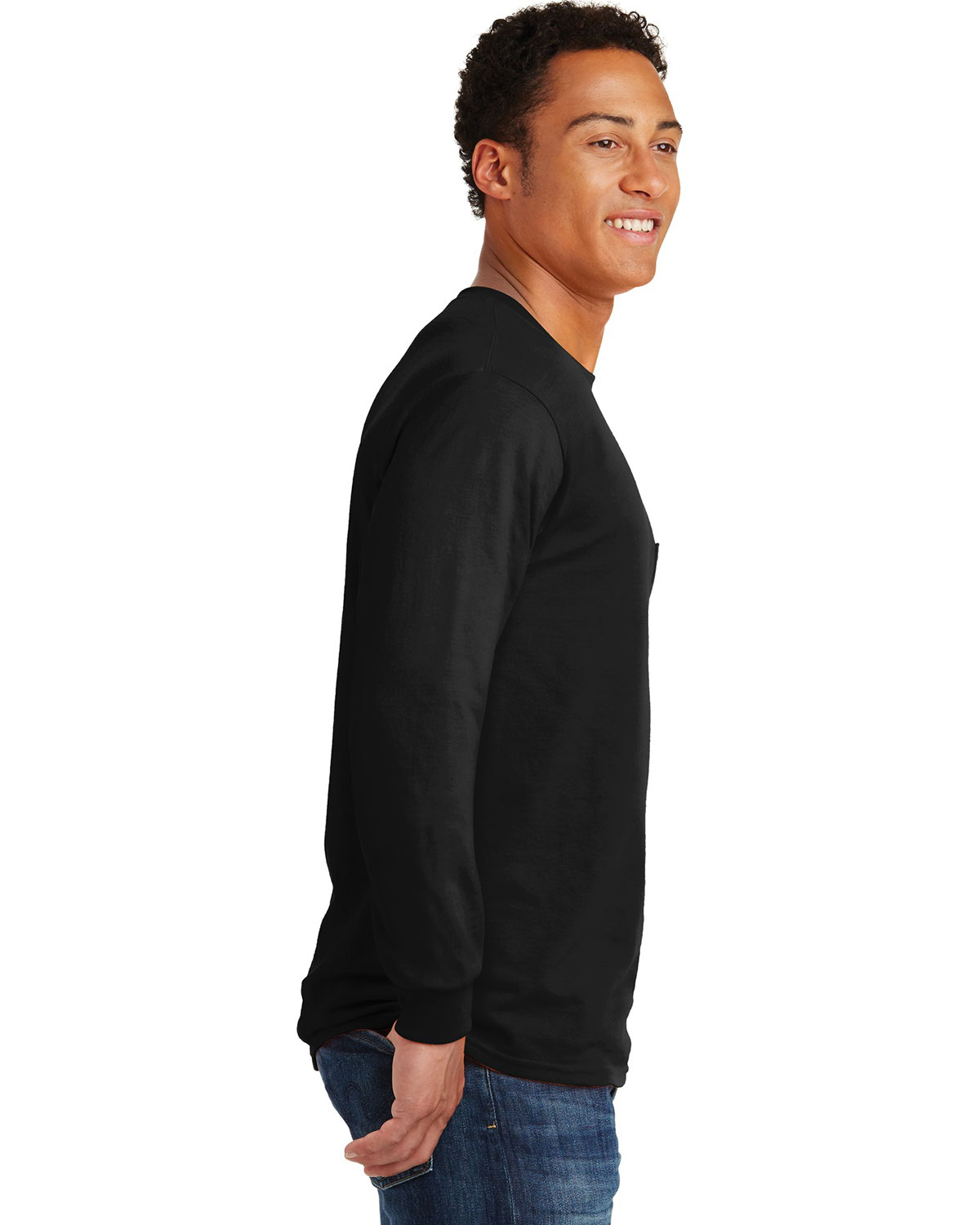 Gildan 2410 Ultra Cotton 100% US Cotton Long Sleeve T-Shirt with Pocket view 3