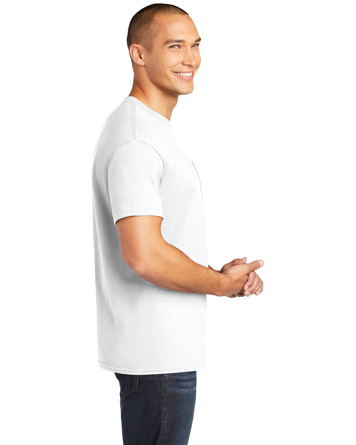 Gildan 5300 Heavy Cotton 100% Cotton Pocket T-Shirt view 3