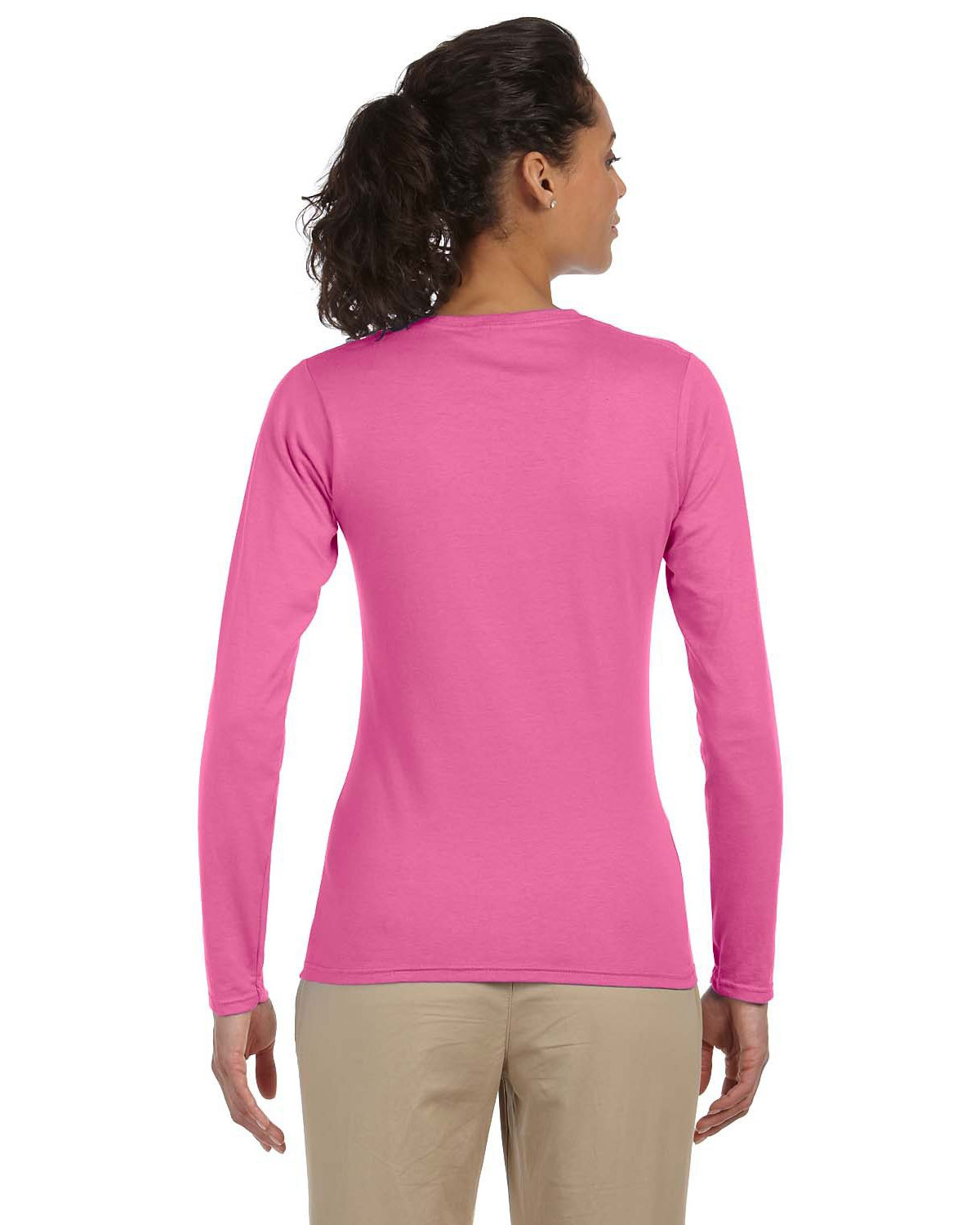 Gildan G644L Women Softstyle 4.5 oz. Fit Long-Sleeve T-Shirt ...
