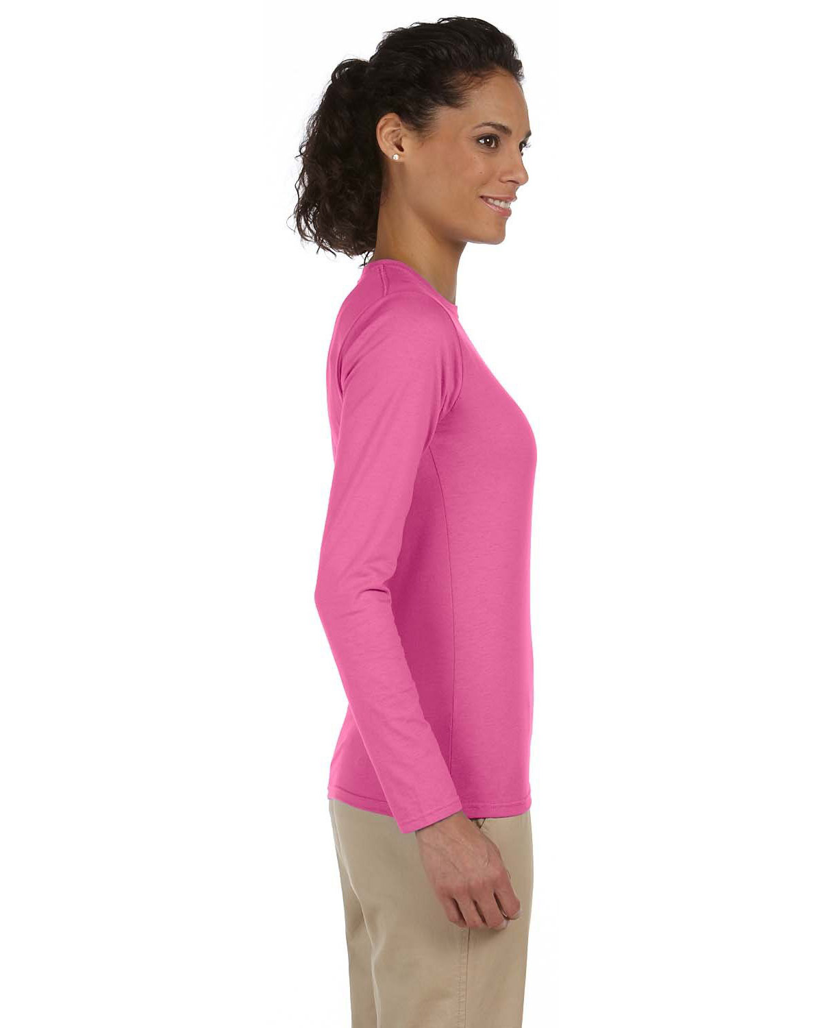 Gildan G644L Women Softstyle 4.5 oz. Fit Long-Sleeve T-Shirt ...