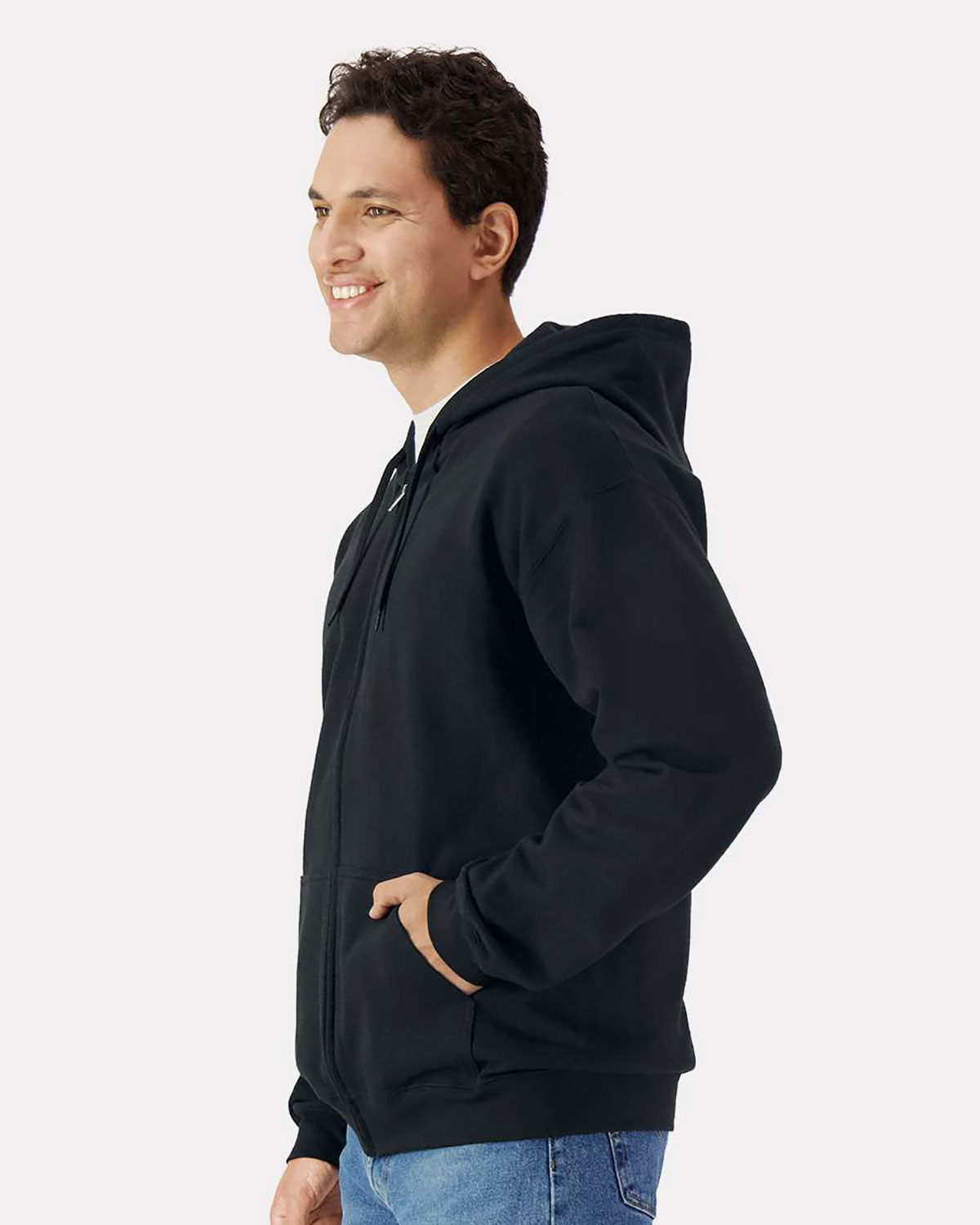 Gildan SF600 Softstyle Midweight Fleece Full-Zip Hooded Sweatshirt view 3