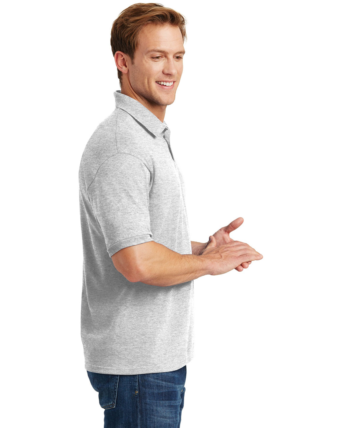 Hanes 054X Unisex EcoSmart� Jersey Polo view 3