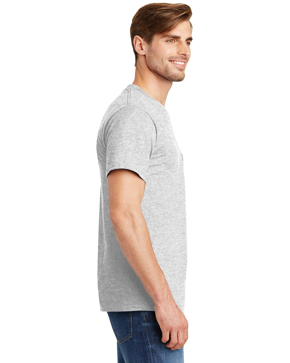 Hanes 5190 Unisex Beefy-T� Pocket T-Shirt view 3