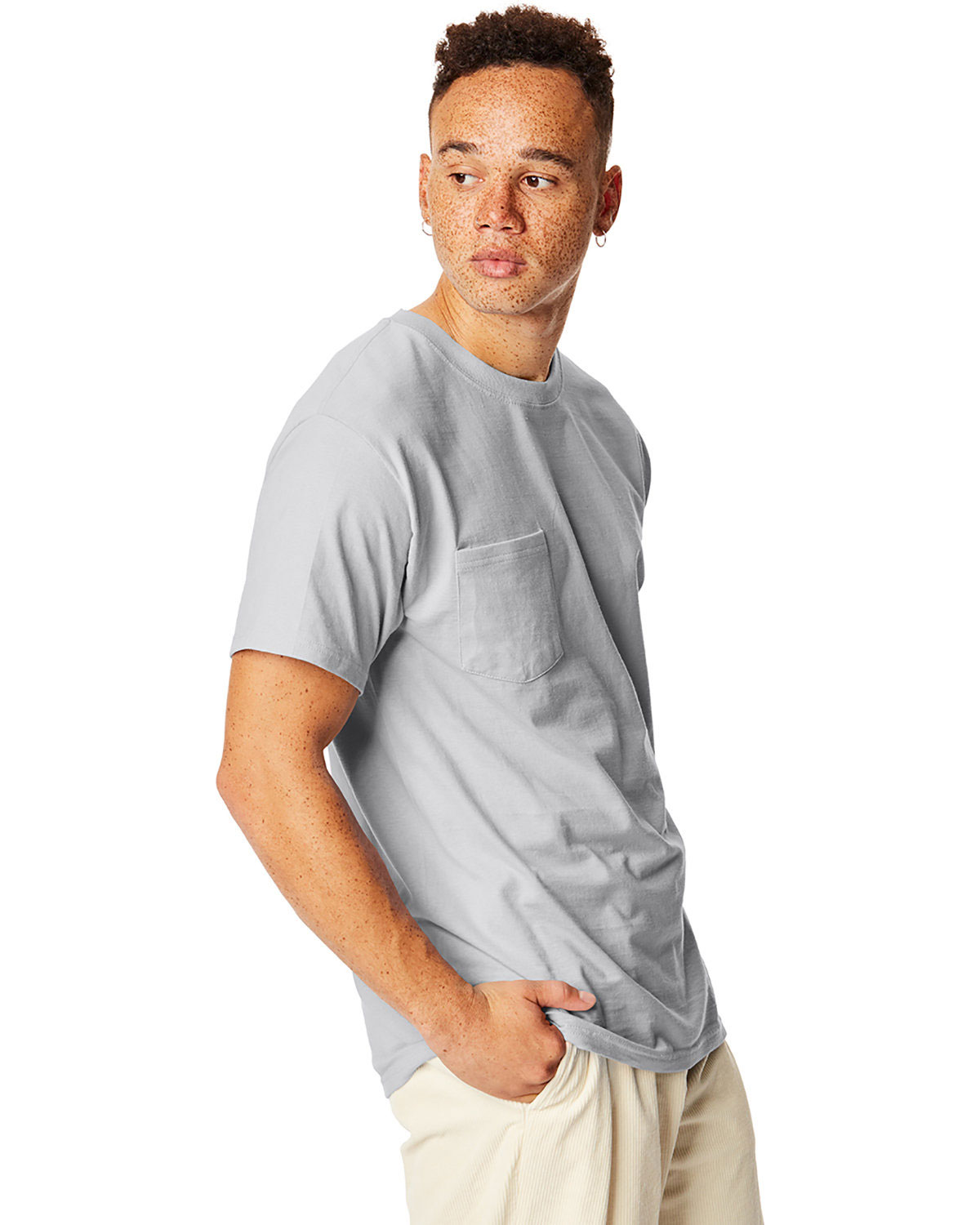 Hanes 5190P Men 6.1 Oz. Beefy-Tee With Pocket view 3