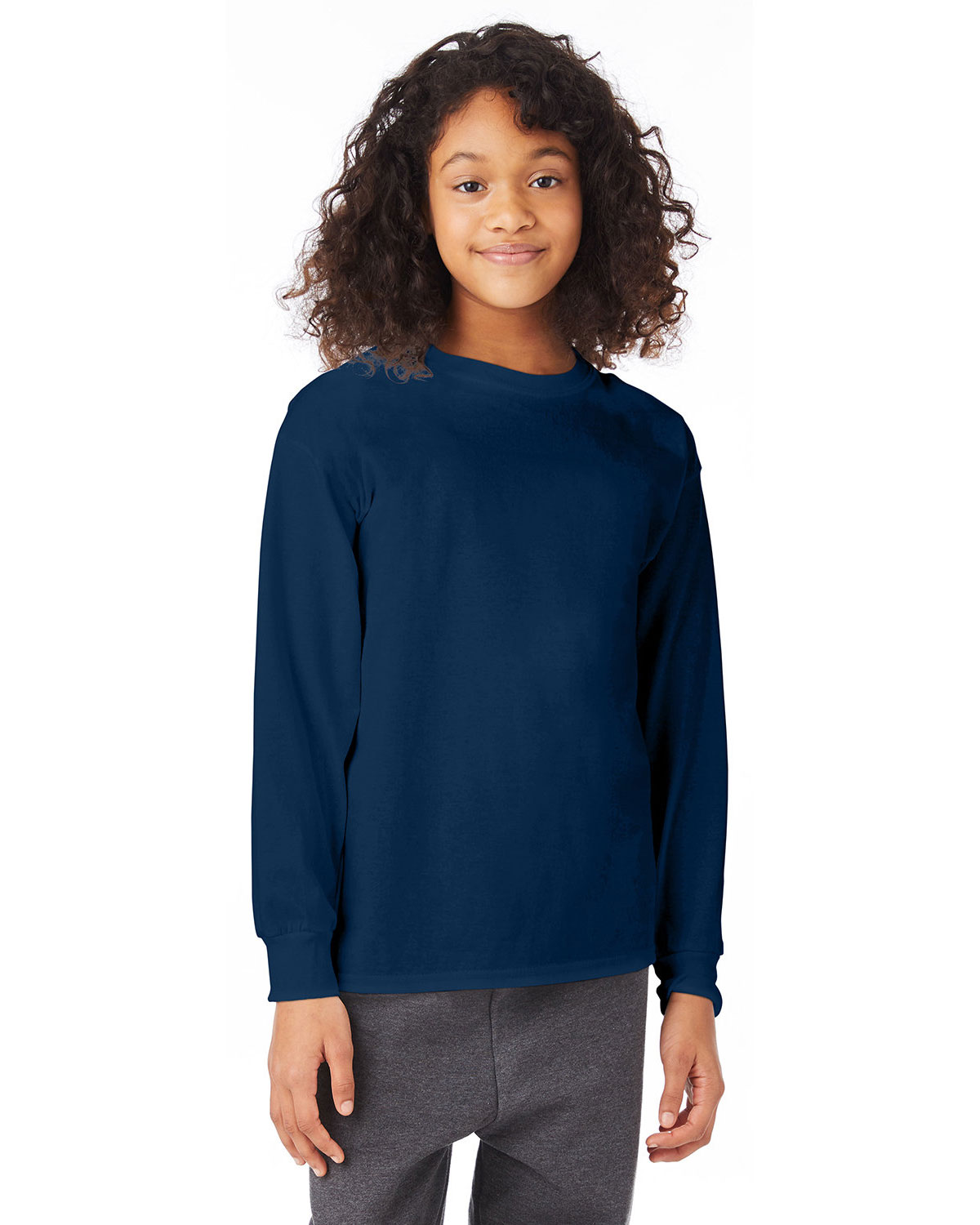 Hanes 5546 Boys 6.1 oz. Tagless Comfort Soft Long-Sleeve T-Shirt ...