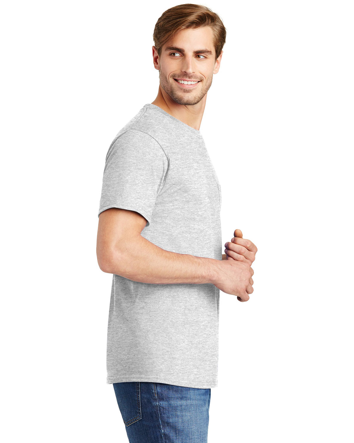 Hanes 5590 Unisex Authentic Pocket T-Shirt view 3
