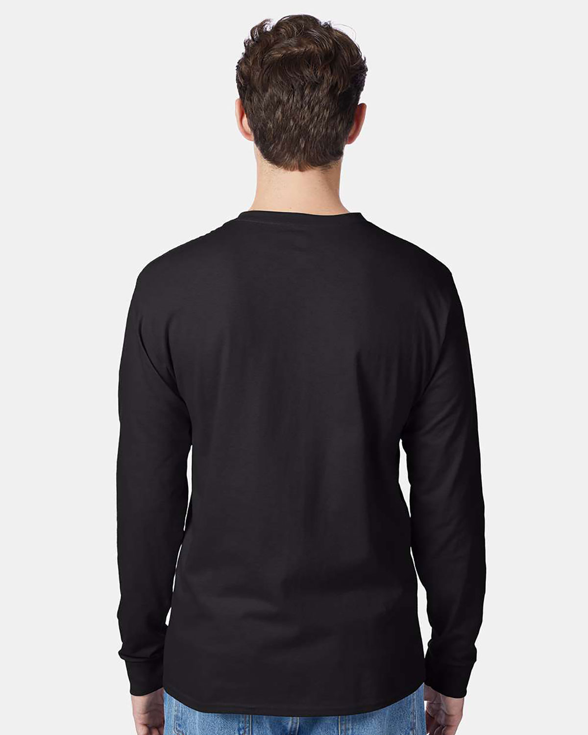 Hanes 5596 Unisex Authentic Long Sleeve Pocket T-Shirt view 2