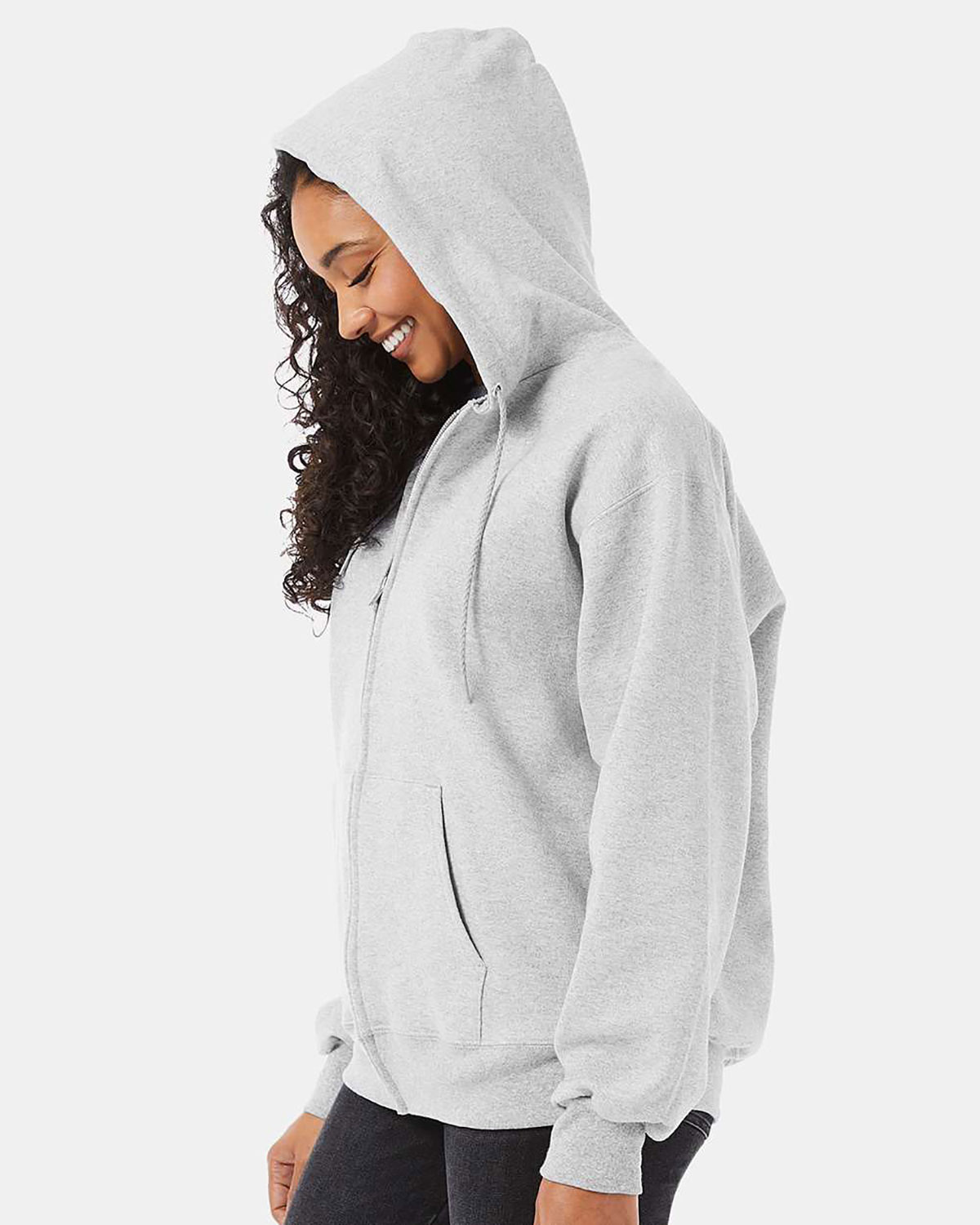 Hanes F280 Unisex Ultimate Cotton� Full-Zip Hooded Sweatshirt view 3