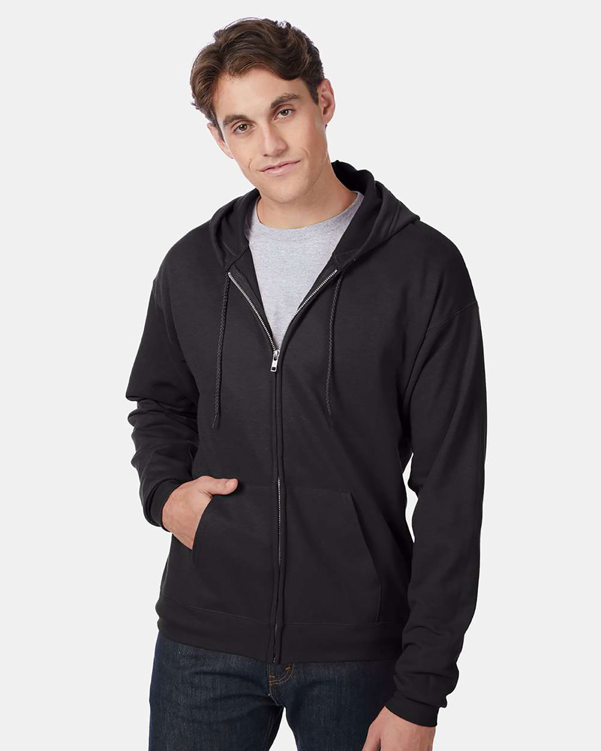 Hanes P180 Unisex EcoSmart� Full-Zip Hooded Sweatshirt