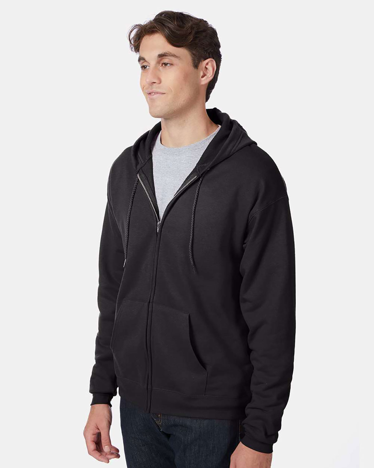 Hanes P180 Unisex EcoSmart� Full-Zip Hooded Sweatshirt view 3