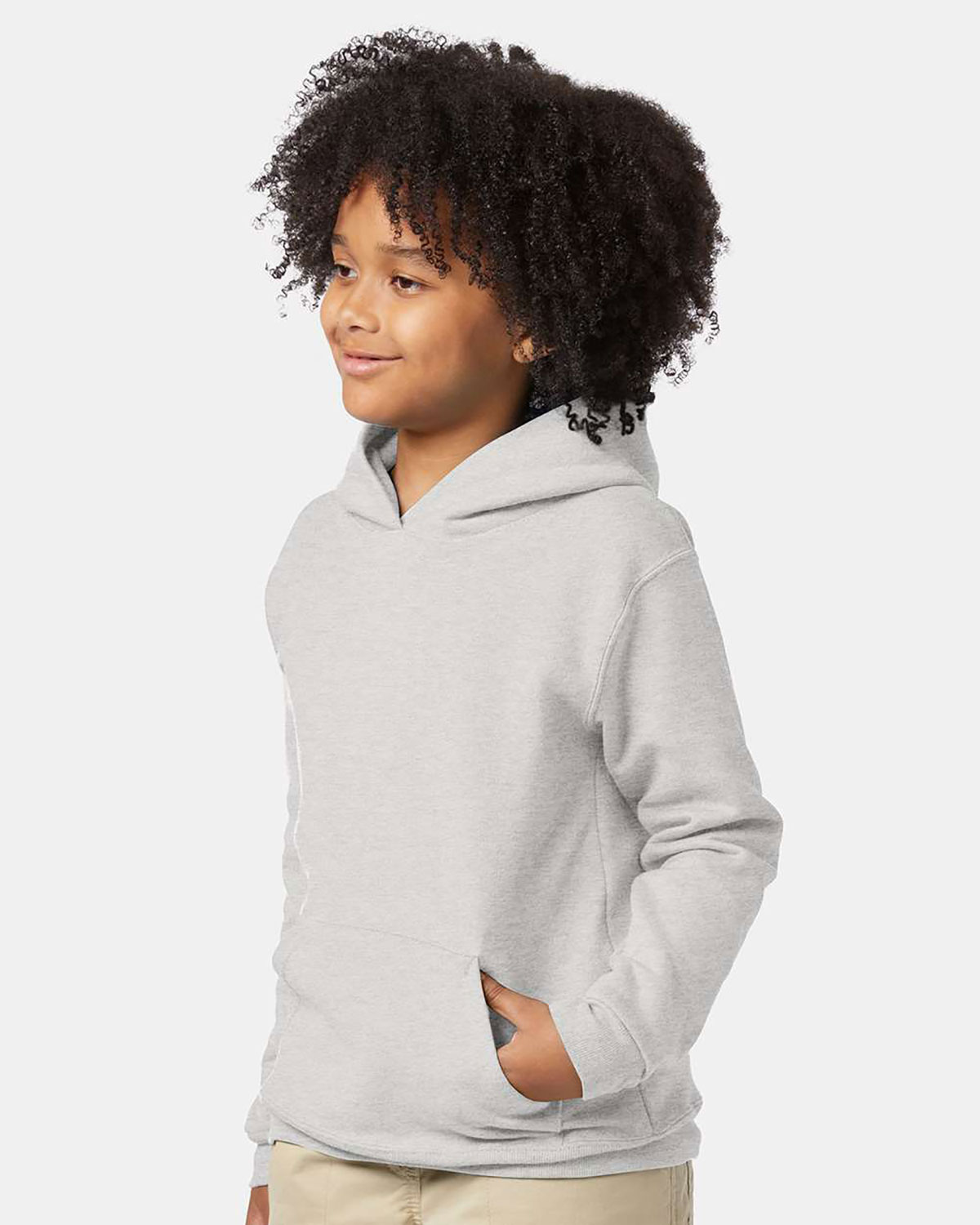 Hanes P473 Youth EcoSmart� Hooded Sweatshirt view 3
