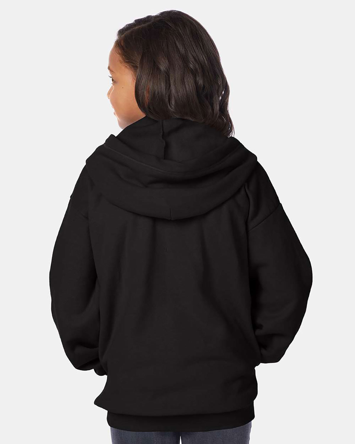 Hanes P480 Youth EcoSmart� Full-Zip Hooded Sweatshirt view 2