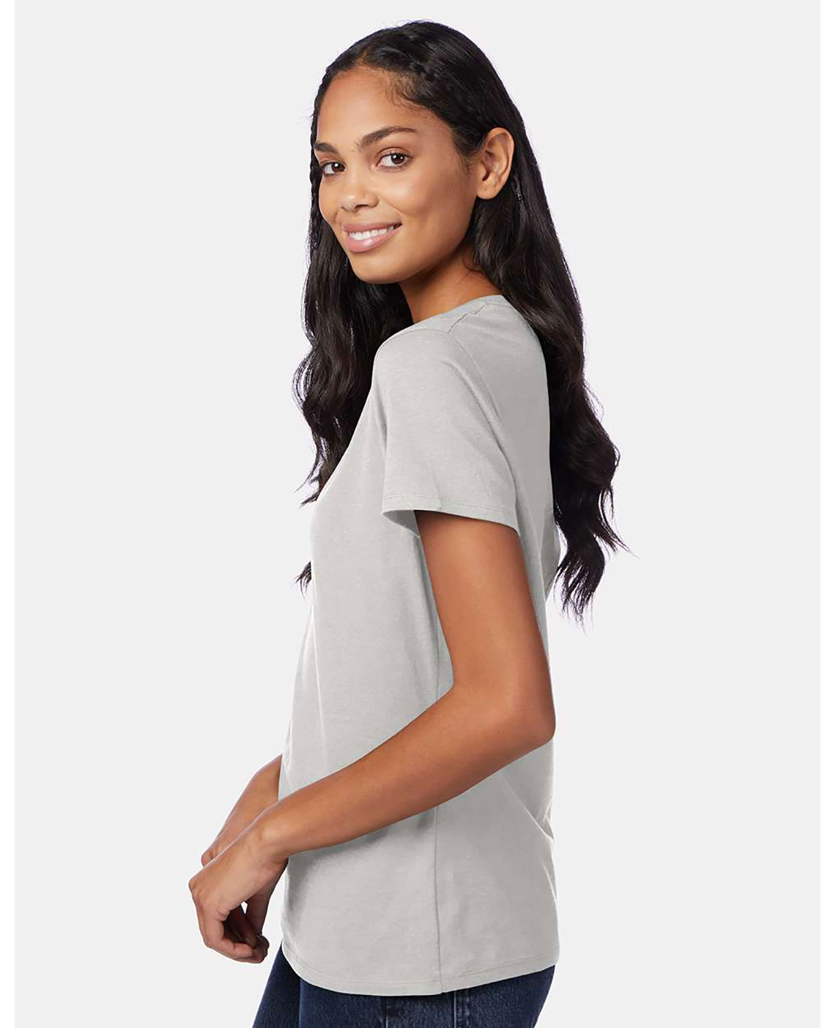 Hanes S04V Women's Perfect-T V-Neck T-Shirt view 3