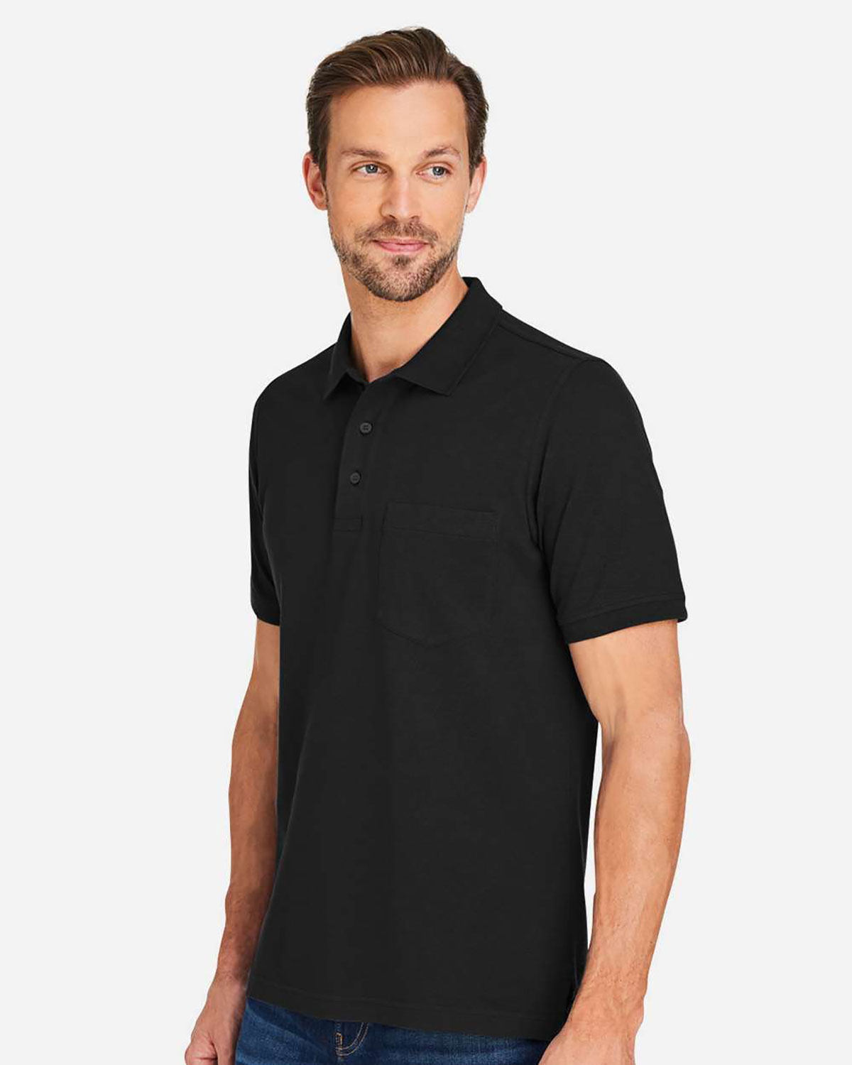 Harriton M205P Men's Valiant Cotton Snag Protect Pocket Polo view 3