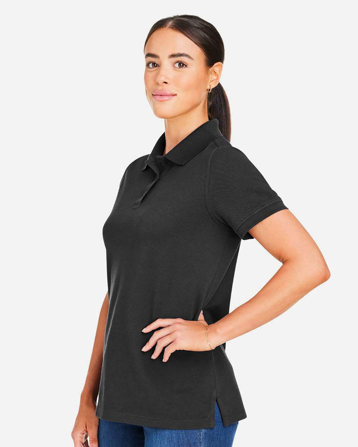 Harriton M205W Women's Valiant Cotton Snag Protect Polo view 3