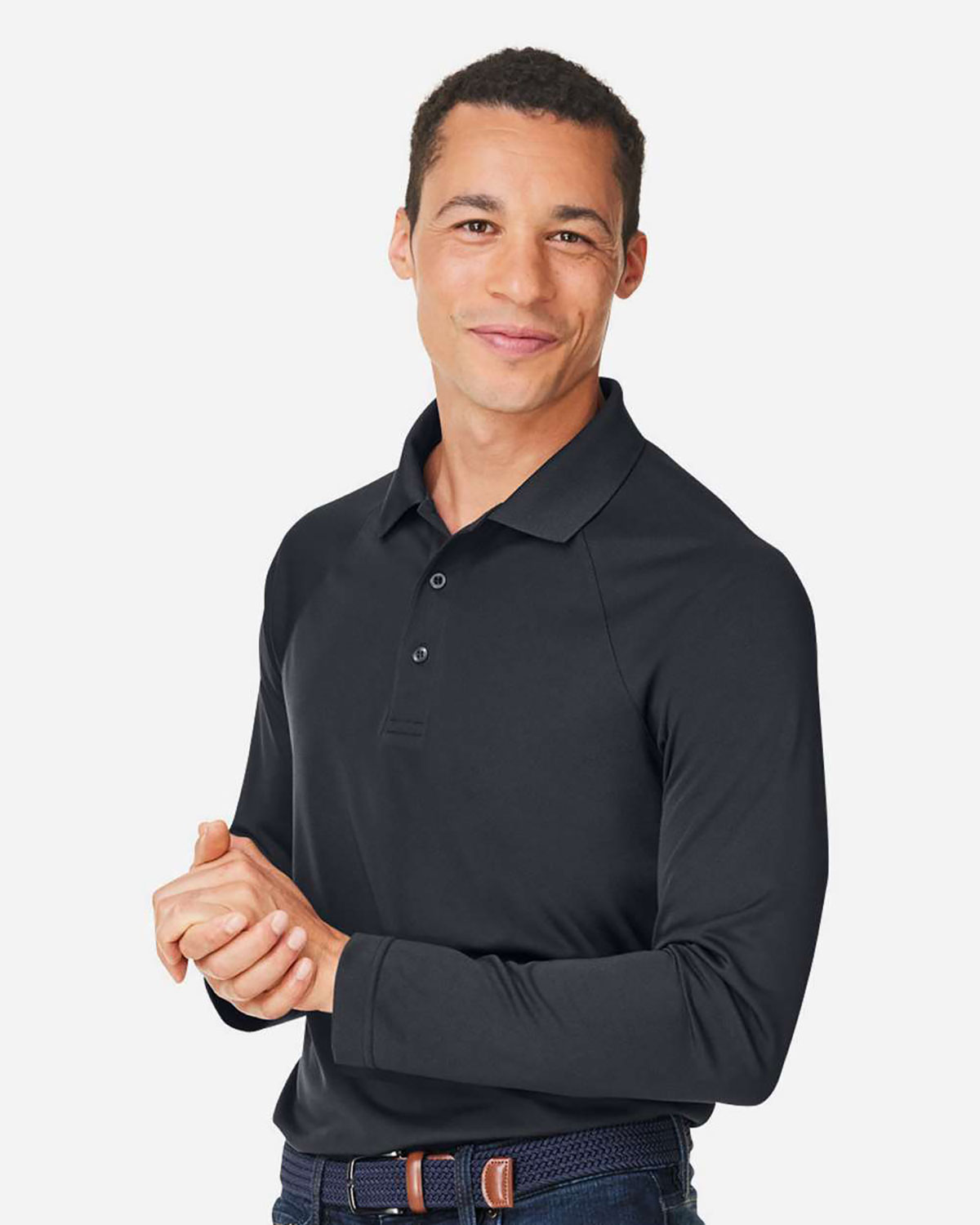 Harriton M208L Men's Charge Snag and Soil Protect Long Sleeve Polo view 3