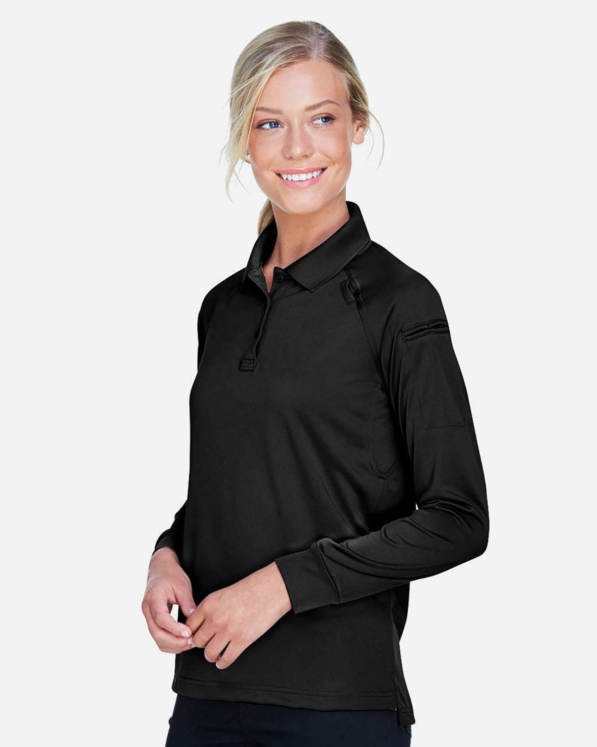 Harriton M211LW Women's Advantage Long Sleeve Tactical Polo view 3