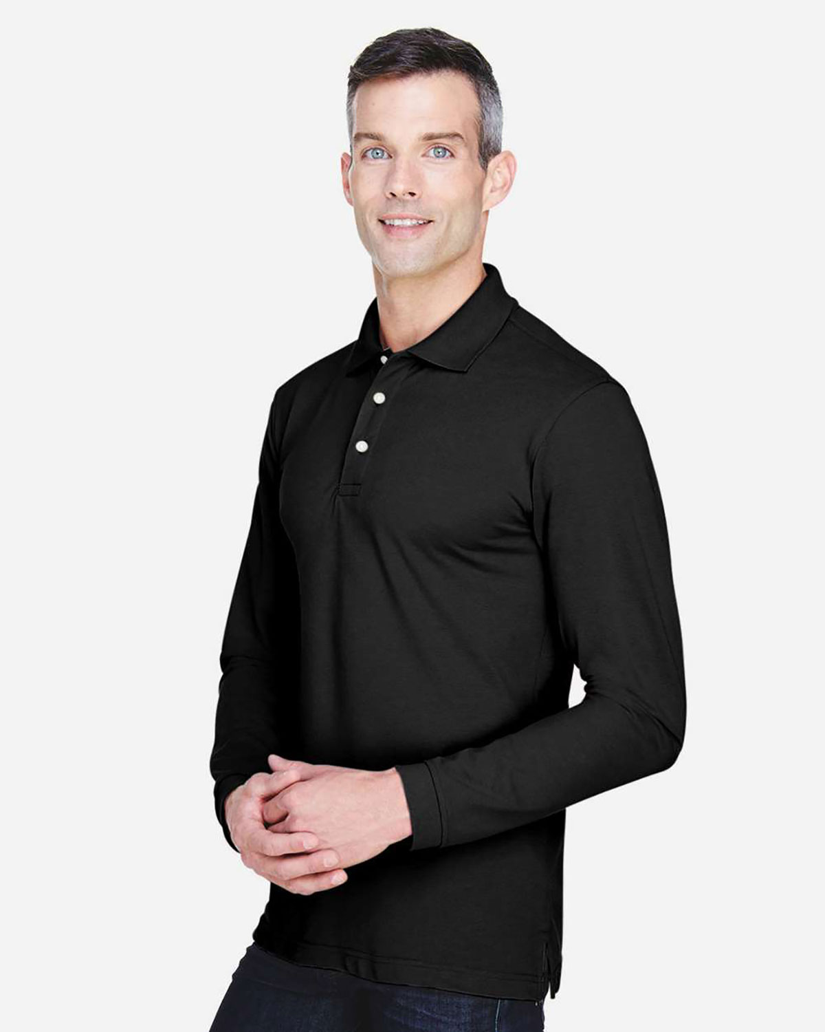 Harriton M265L Men's Easy Blend� Long Sleeve Polo view 3