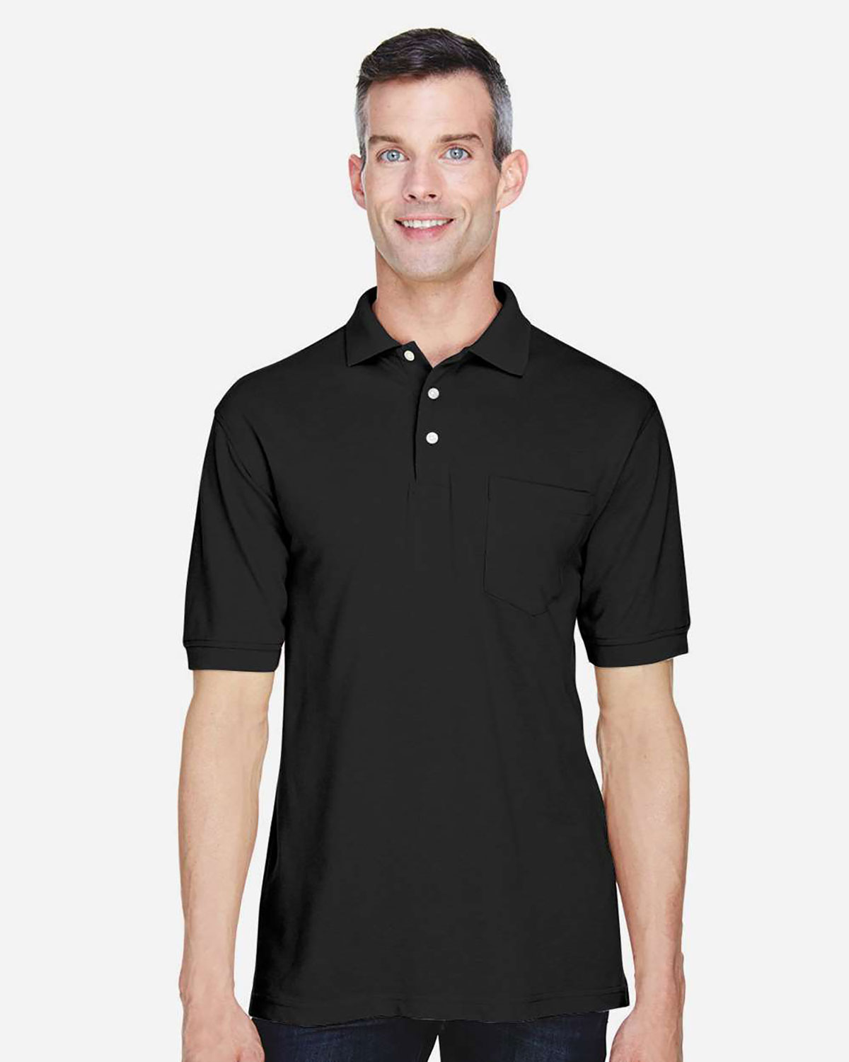 Harriton M265P Men's Easy Blend� Polo with�Pocket