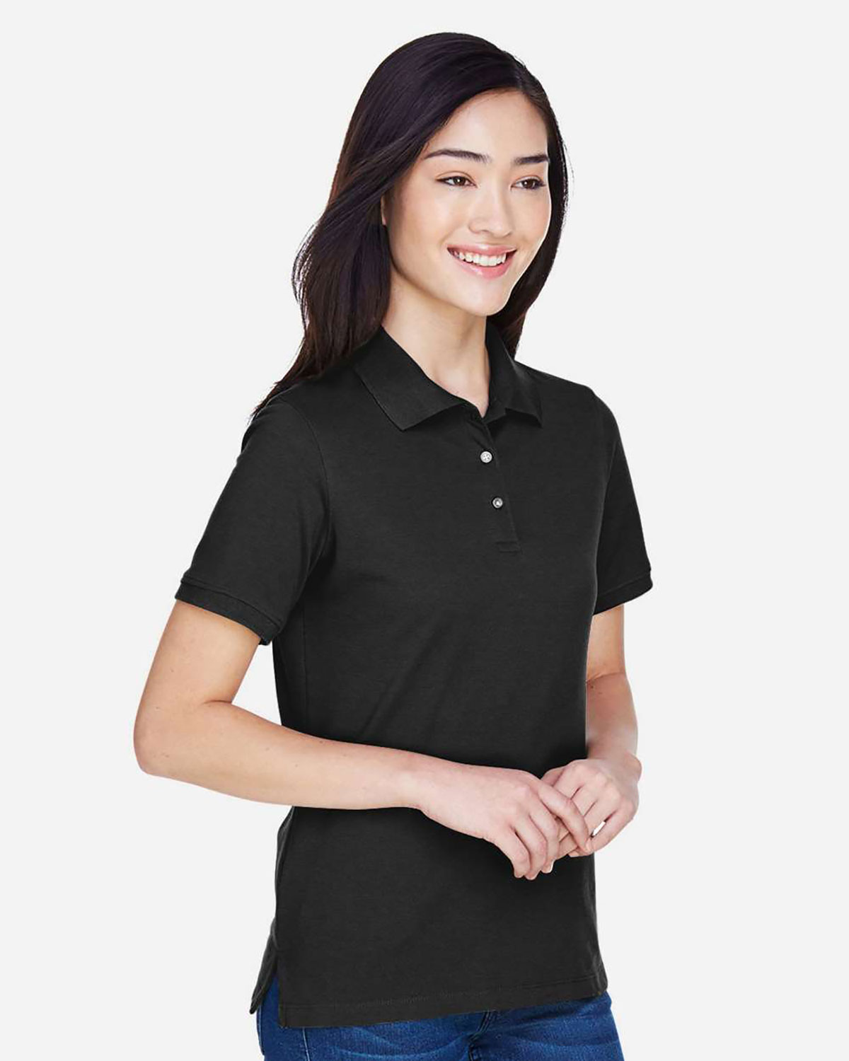 Harriton M265W Women's Easy Blend Polo view 3