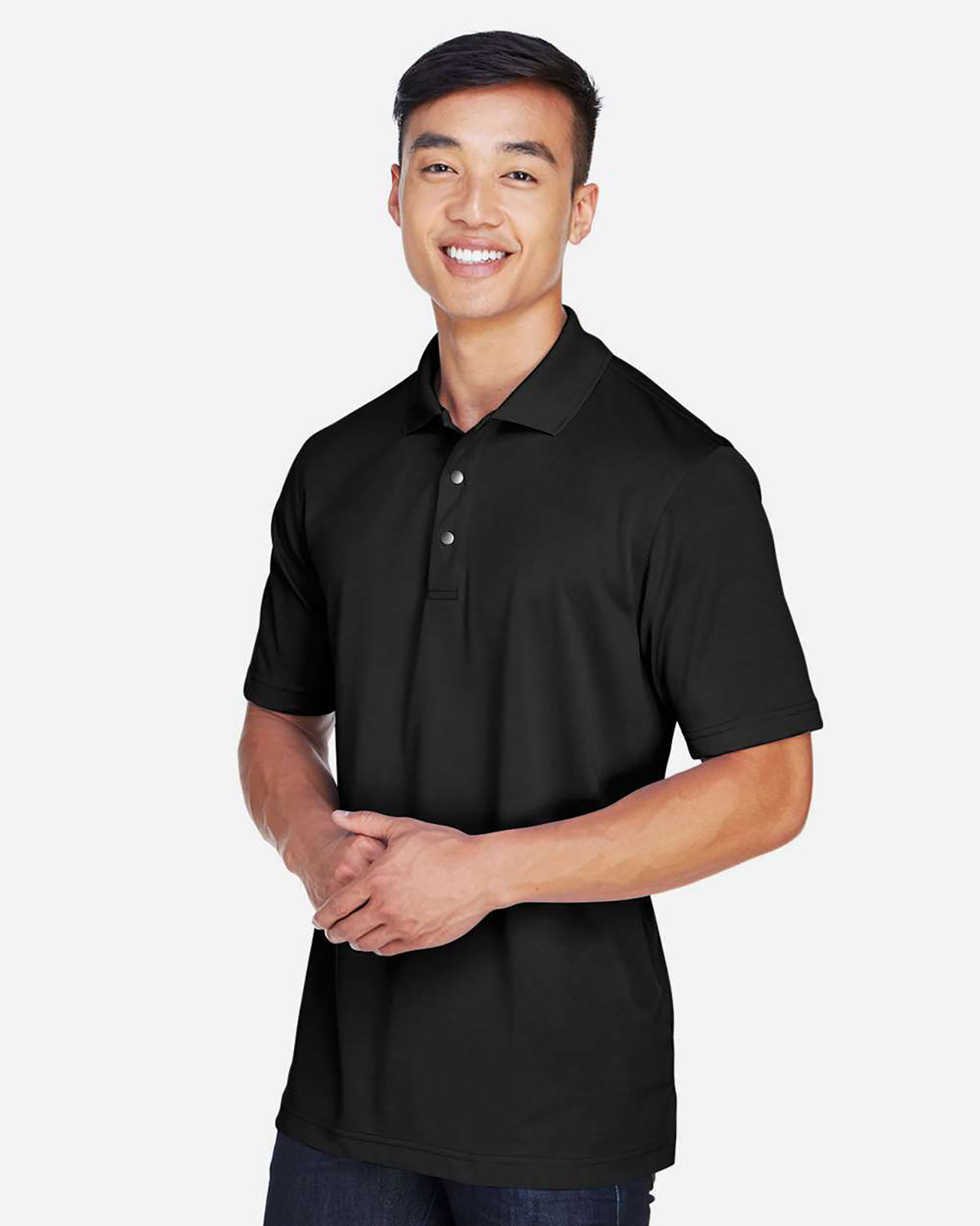 Harriton M345 Men's Advantage Snag Protection Plus IL Snap Placket Polo view 3