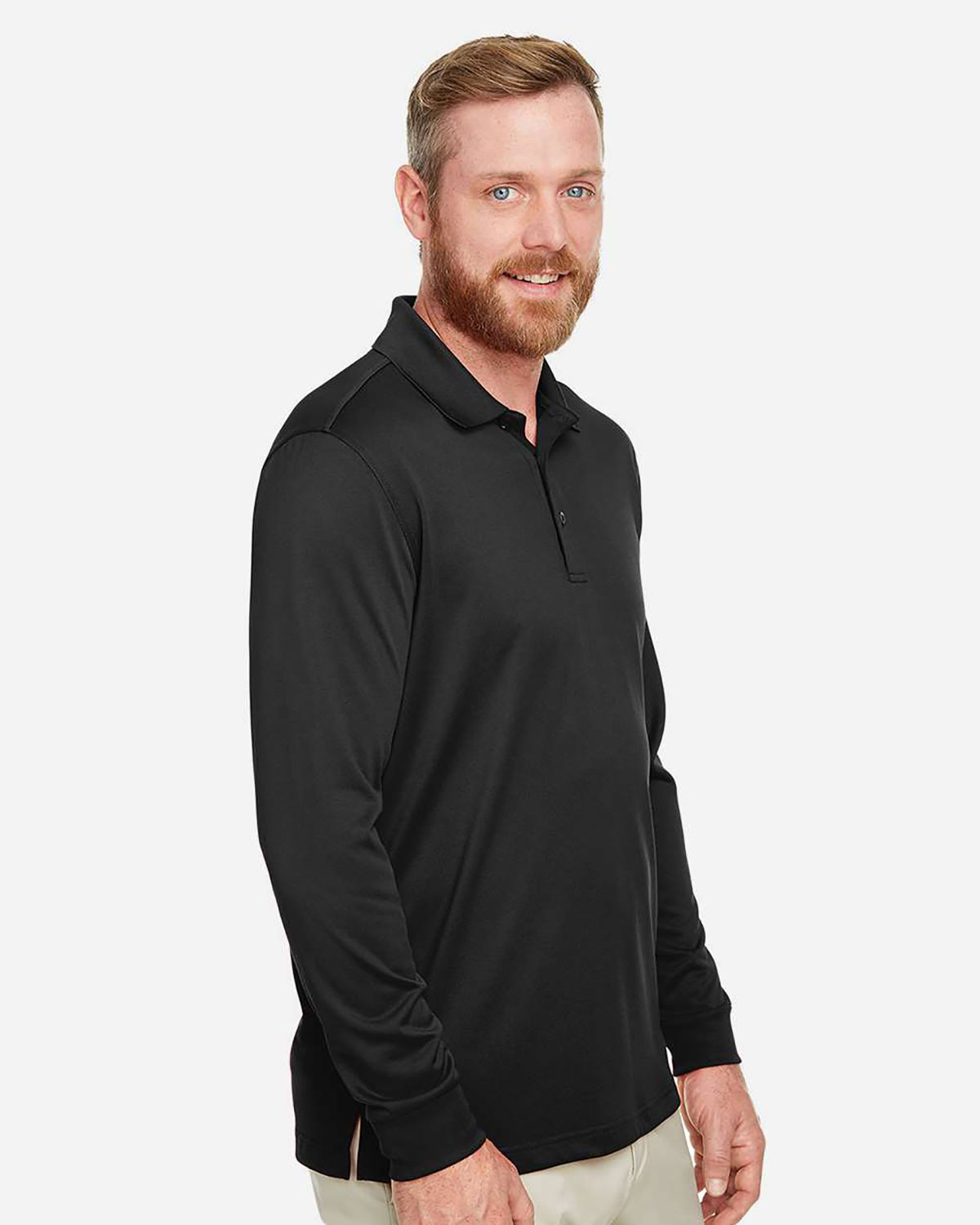 Harriton M348LT Men's Tall Advantage Long Sleeve Snag Protection Plus IL Polo view 3