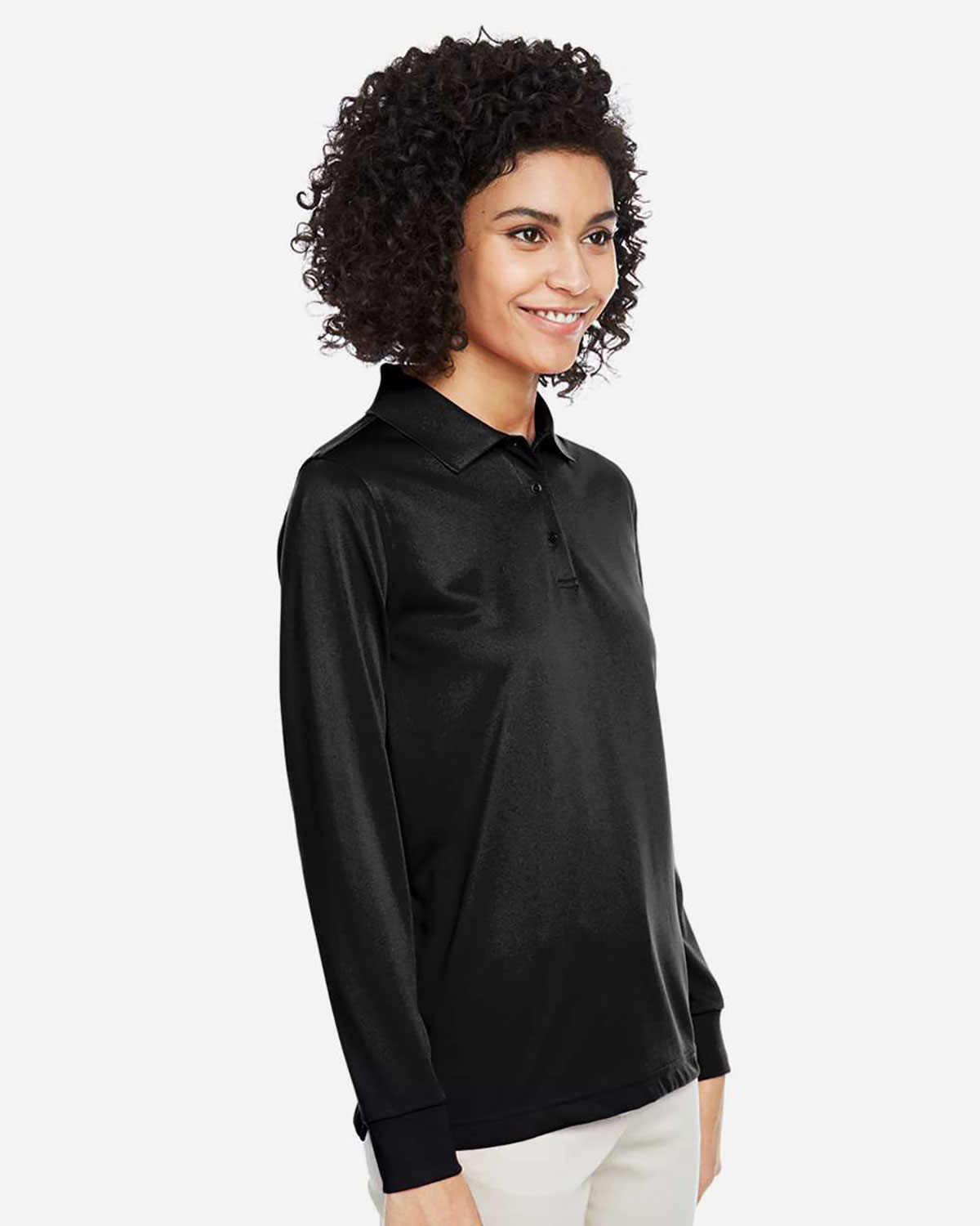 Harriton M348LW Women's Advantage Snag Protection Plus IL Long Sleeve Polo view 3