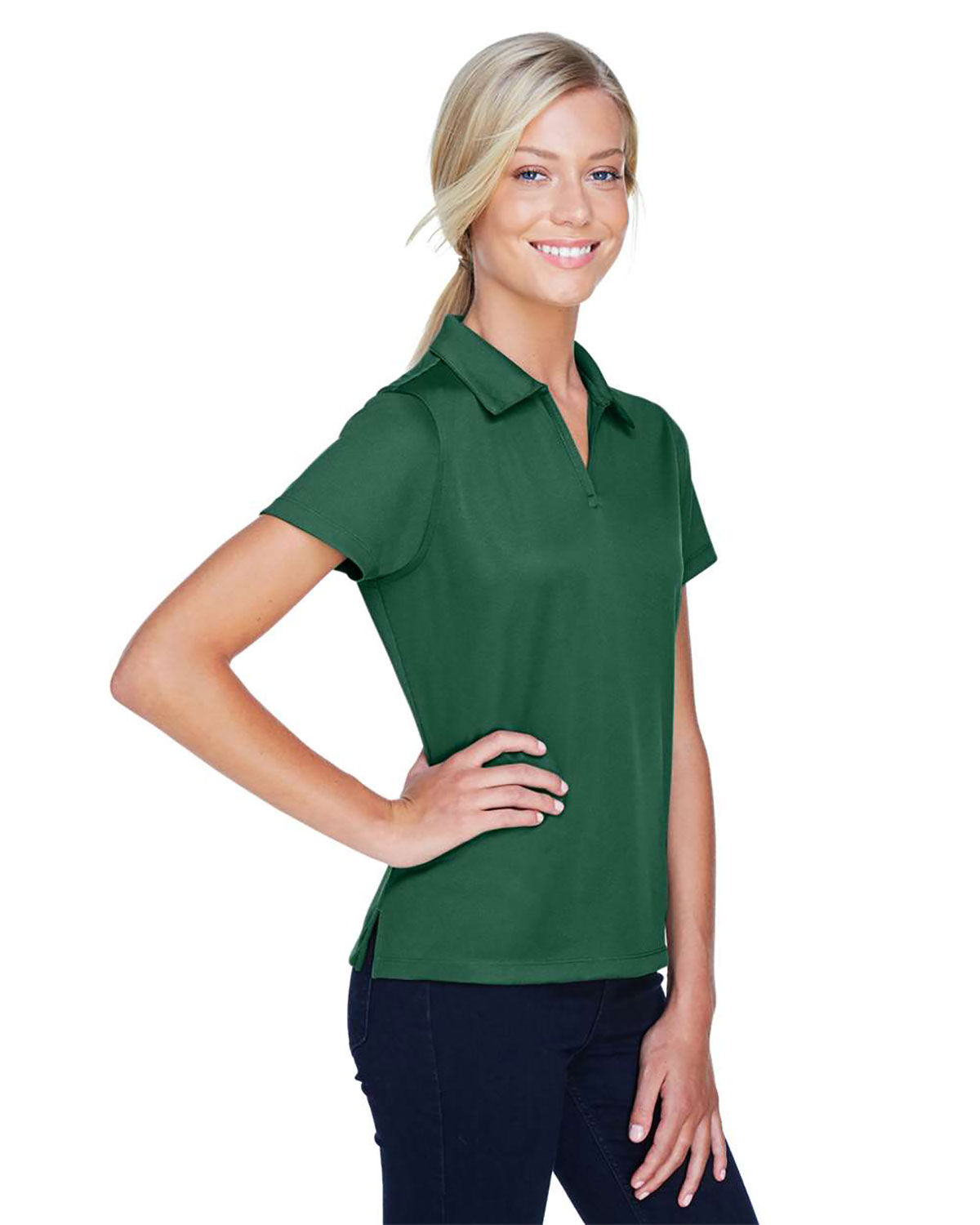 Harriton M353W Women's Double Mesh Polo view 3