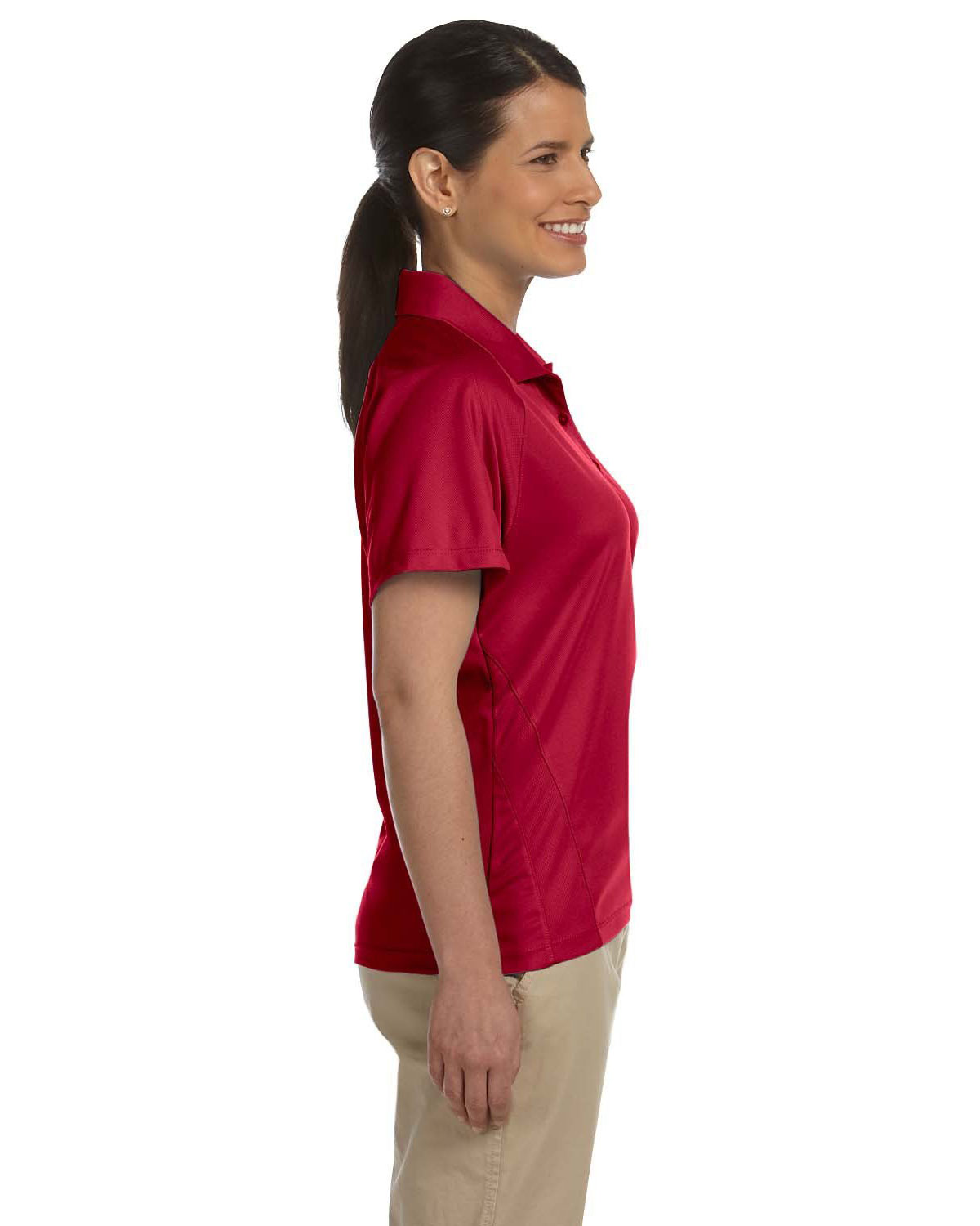 Harriton M374W Women's Polytech Mesh Insert Polo view 3