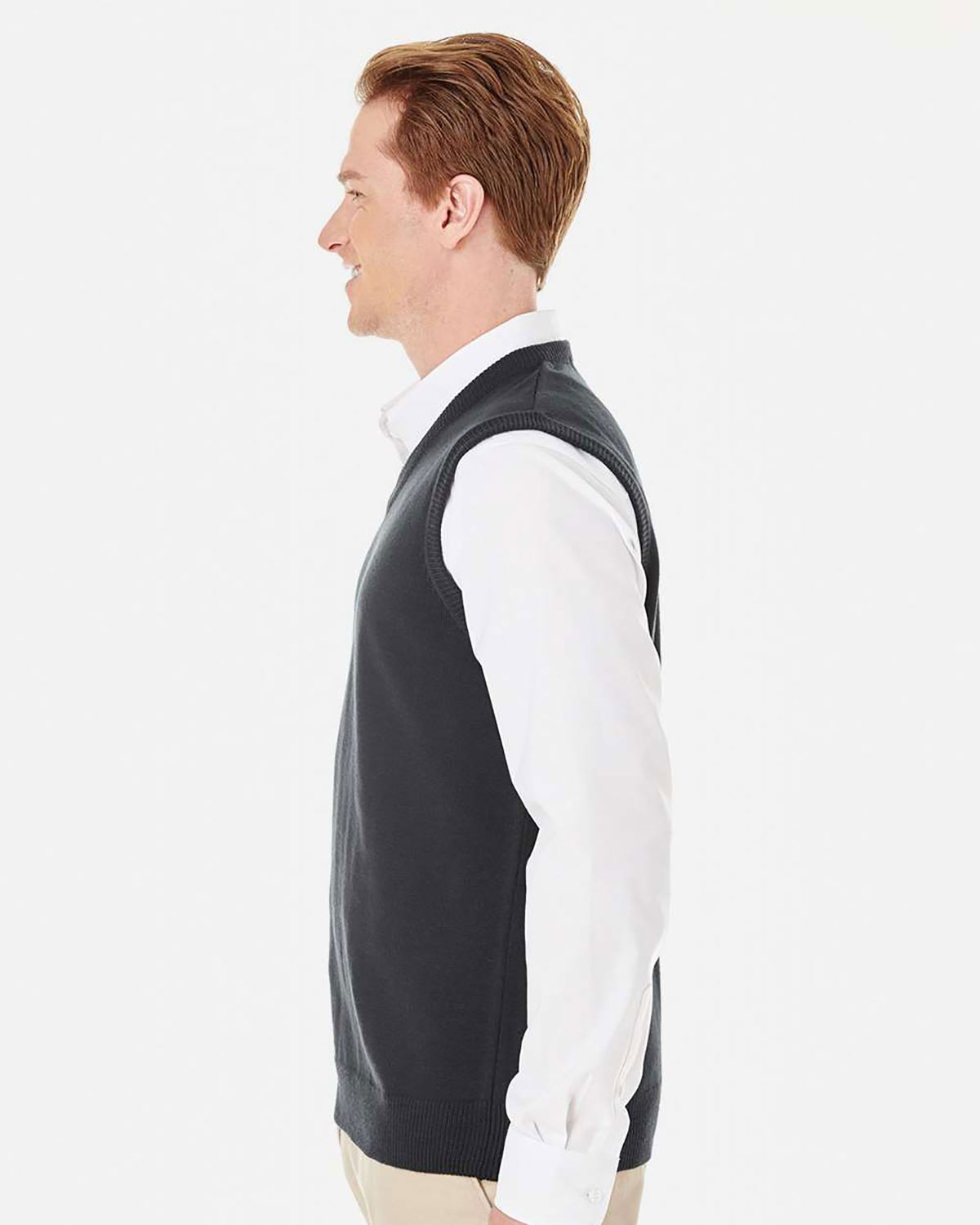 Harriton M415 Men's Pilbloc� V-Neck Sweater Vest view 3