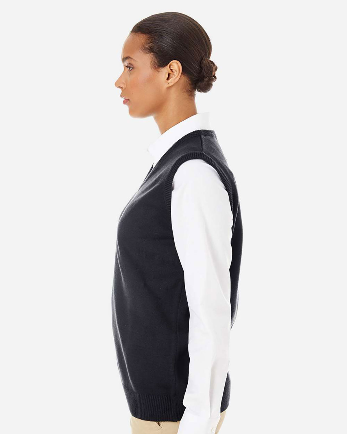 Harriton M415W Women's Pilbloc� V-Neck Sweater Vest view 3