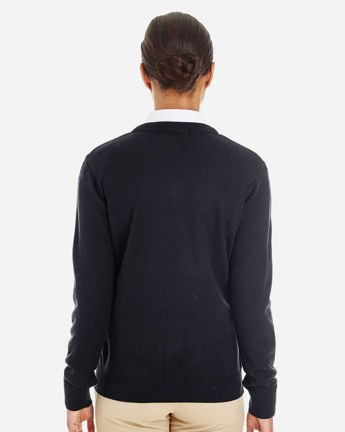 Harriton M420W Women's Pilbloc V-Neck Sweater view 2