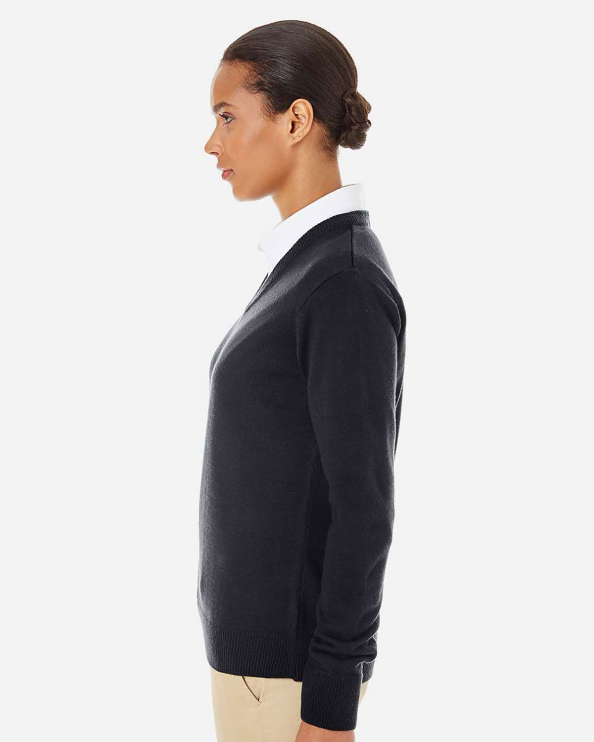 Harriton M420W Women's Pilbloc V-Neck Sweater view 3