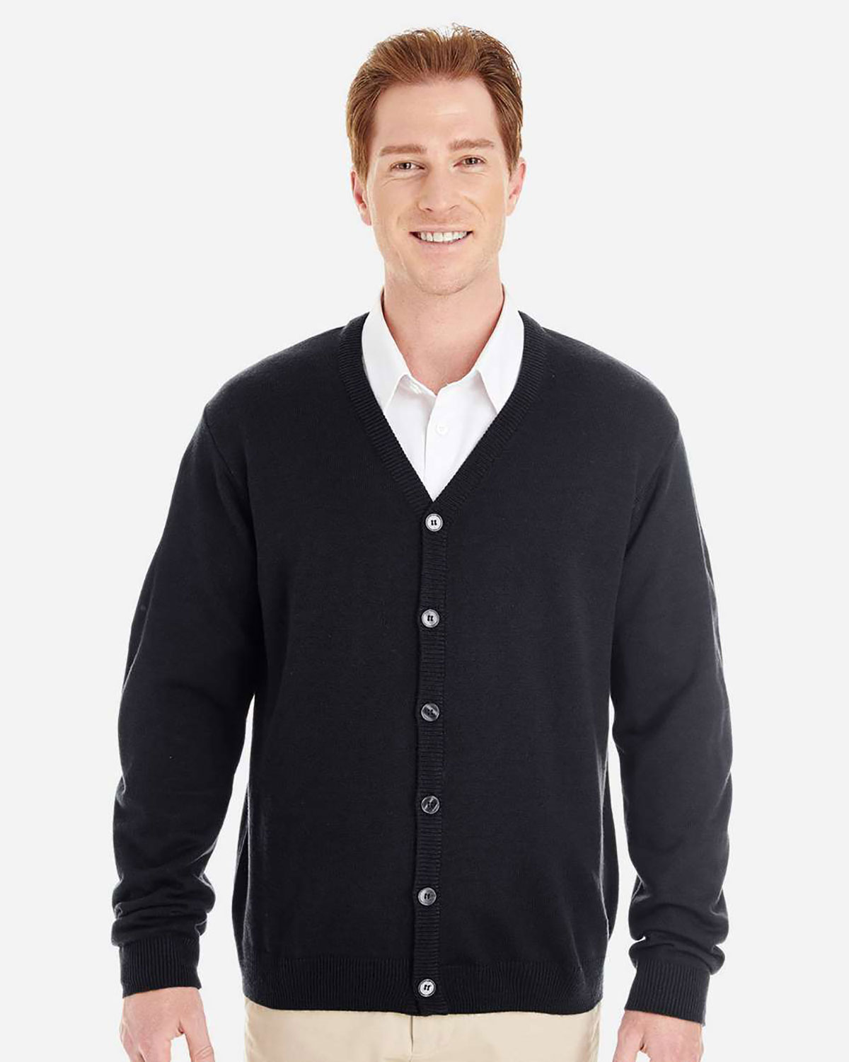 Harriton M425 Men's Pilbloc� V-Neck Button Cardigan Sweater