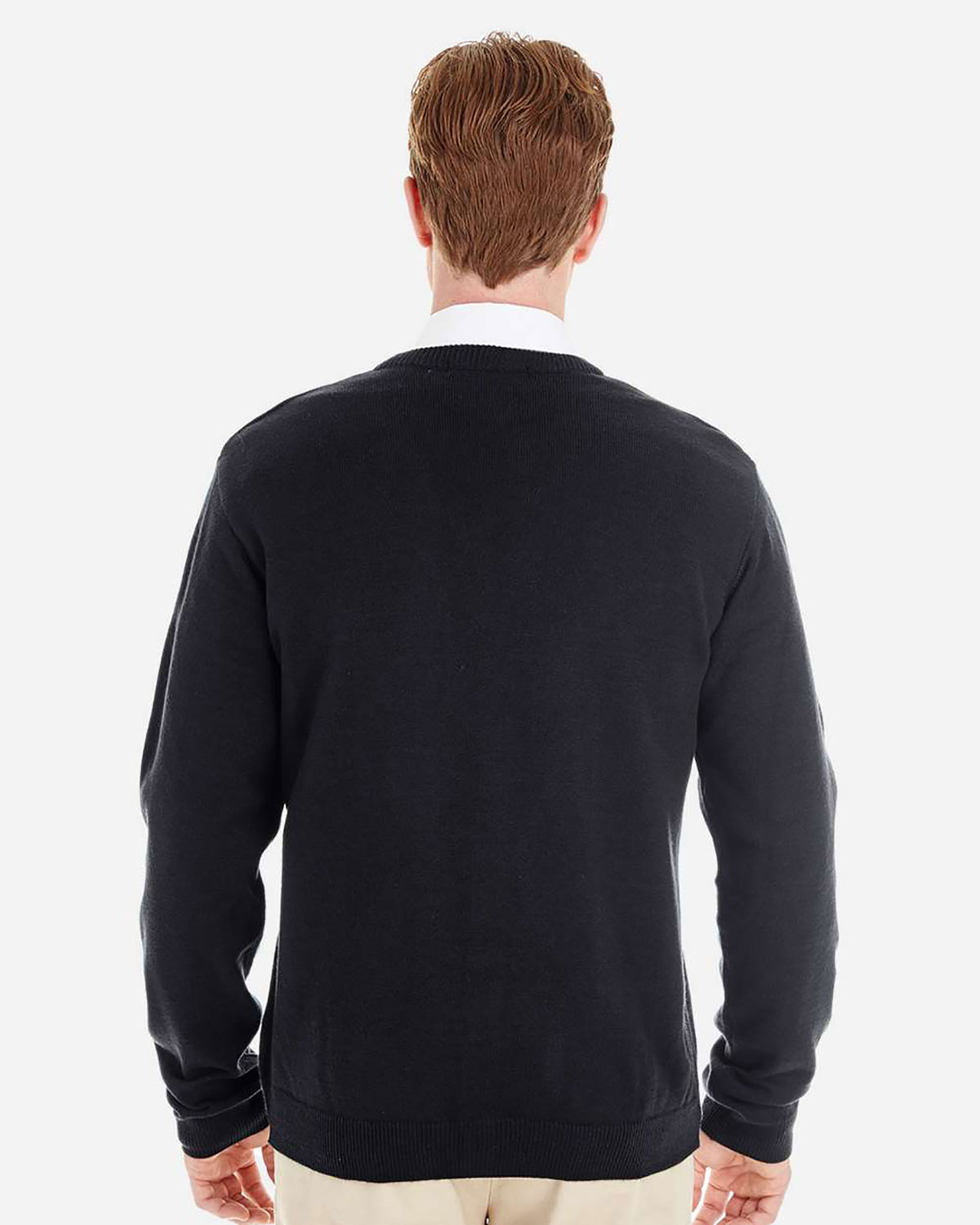 Harriton M425 Men's Pilbloc� V-Neck Button Cardigan Sweater view 2