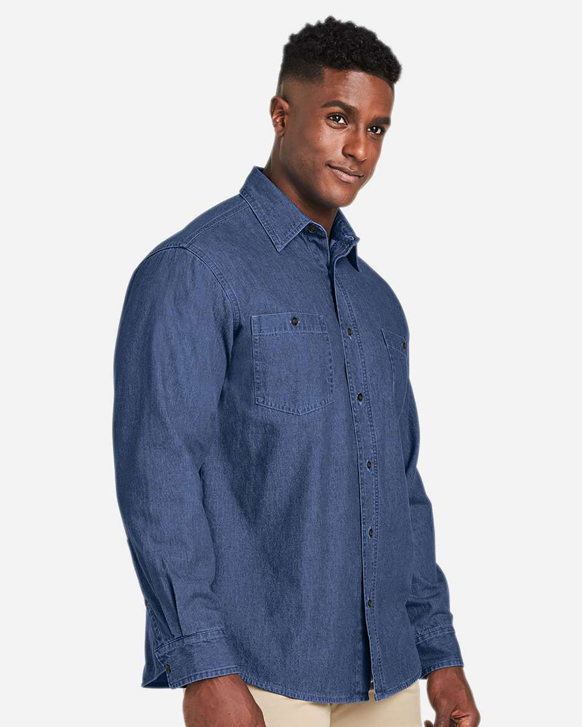 Harriton M540 Unisex Denim Shirt Jacket view 3